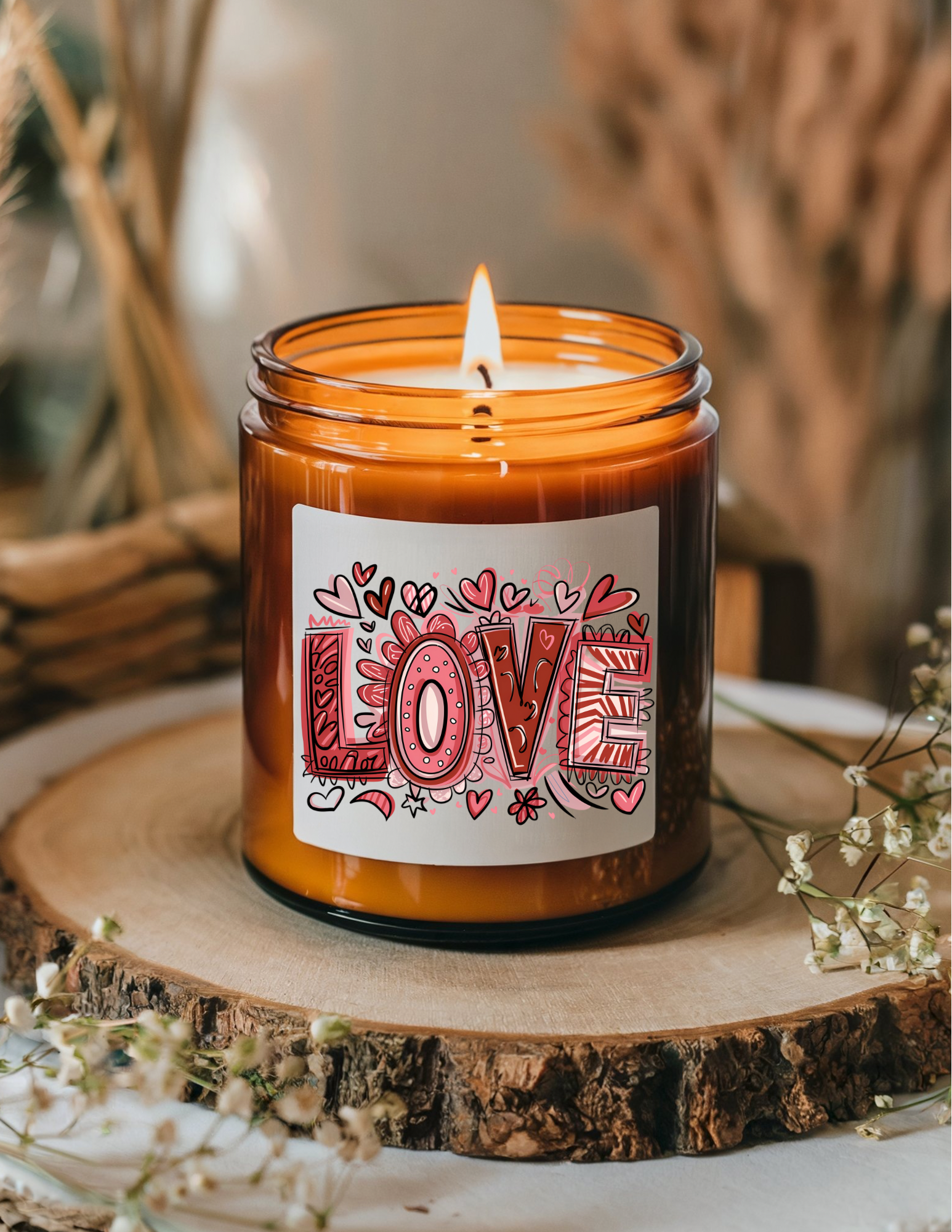 Personalized Retro Love Scented Candle