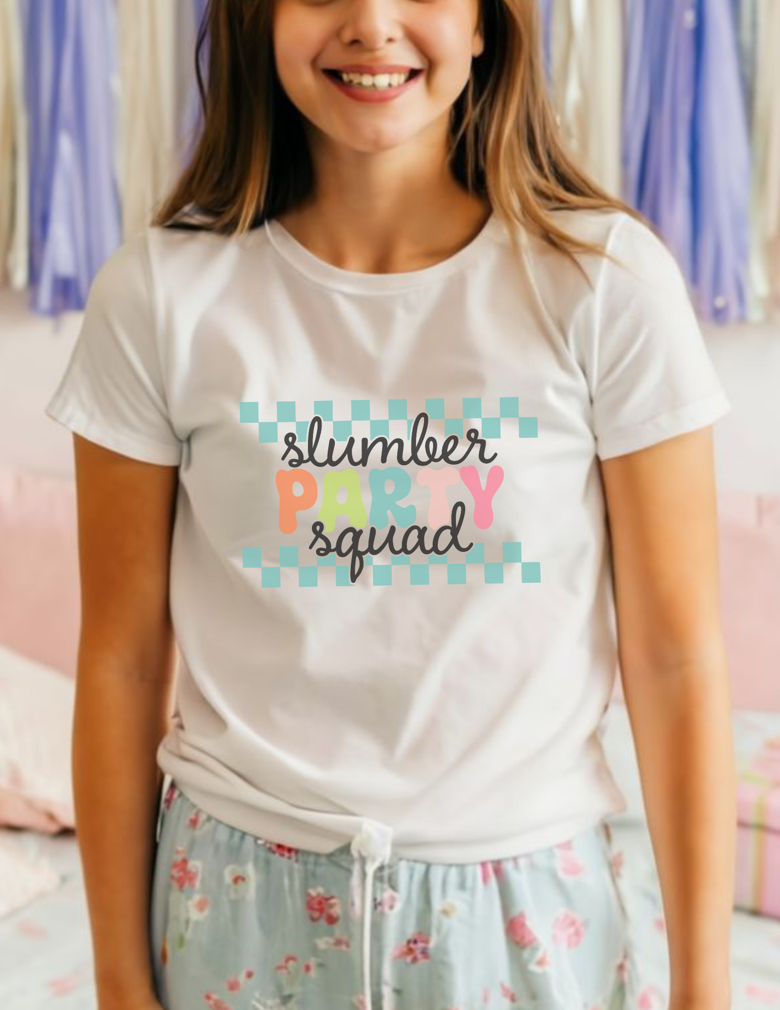 Checkered Slumber Party Squad Shirt