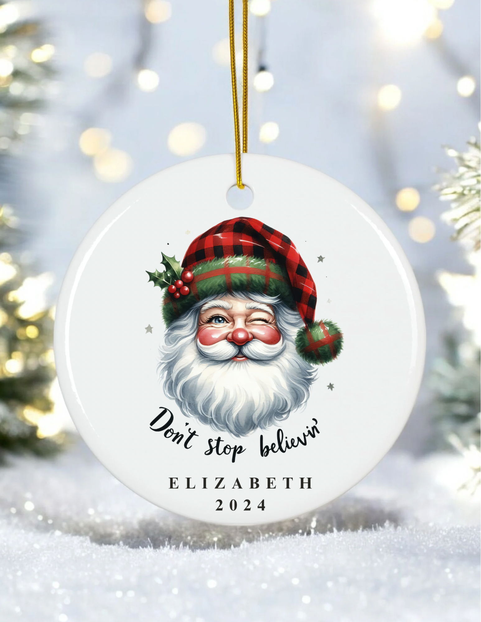 Santa Wink Ornament