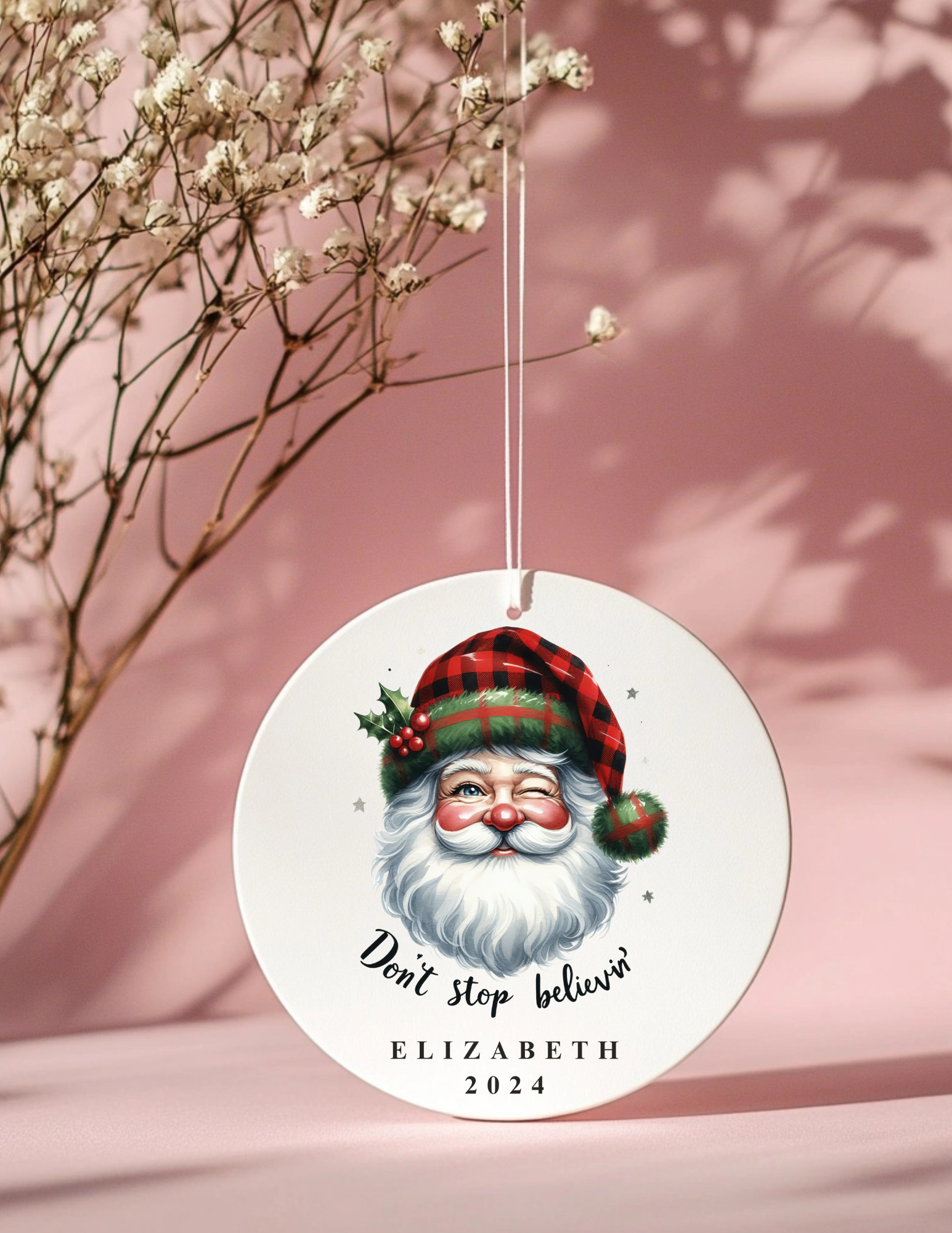 Santa Wink Ornament