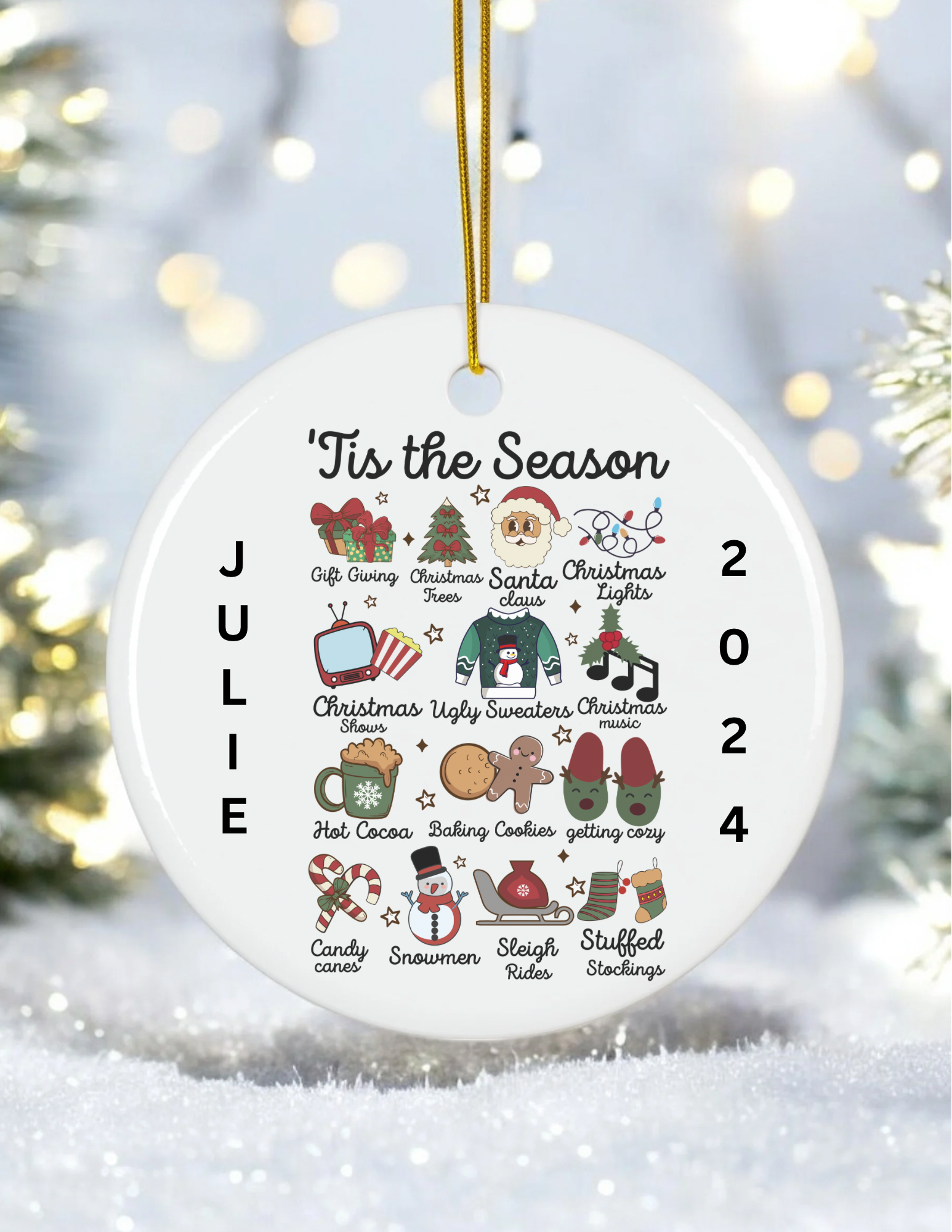 Personalized Tis The Season Ornament