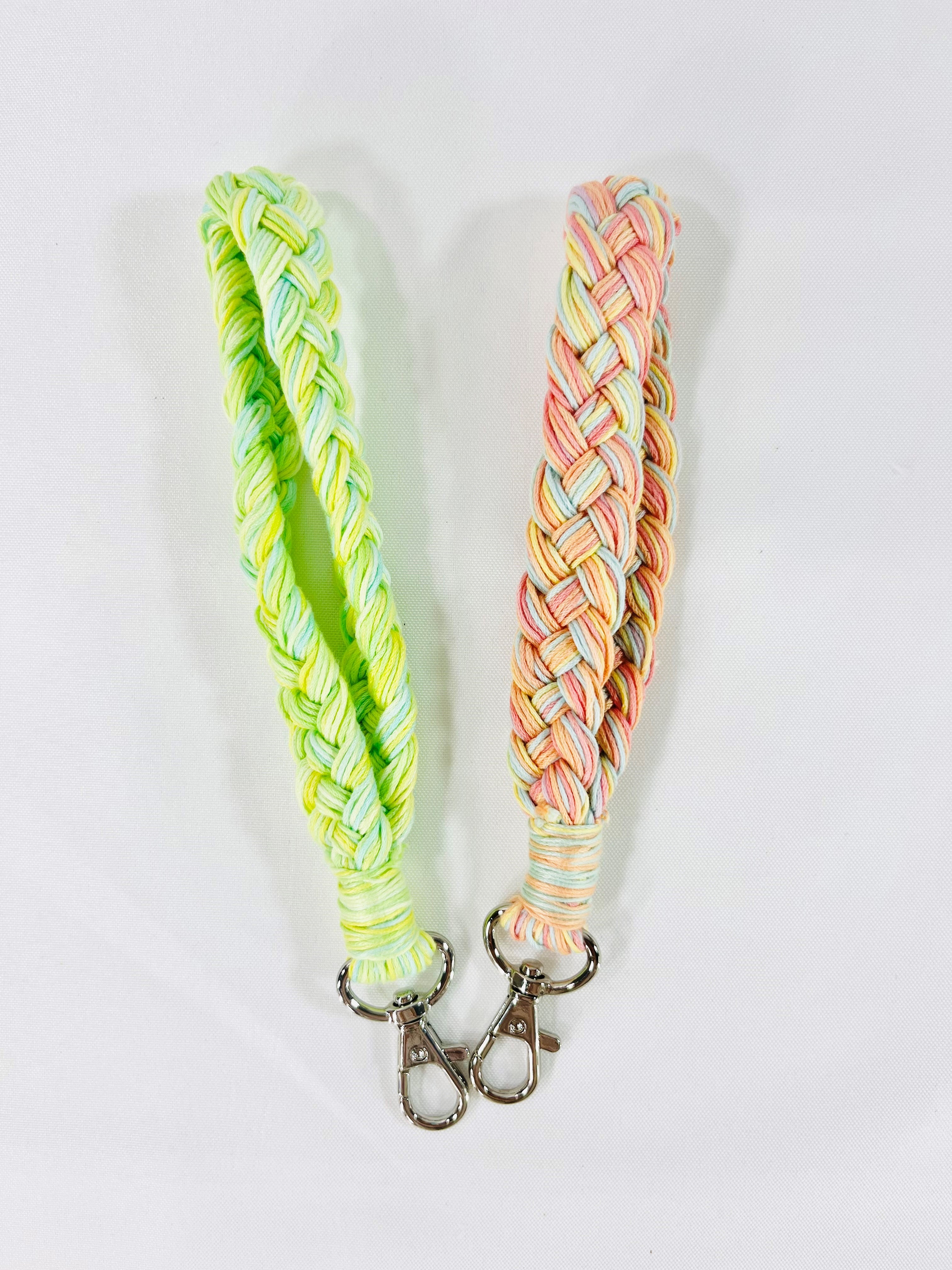 Wristlet Keychains- Braided Cotton & Macrame