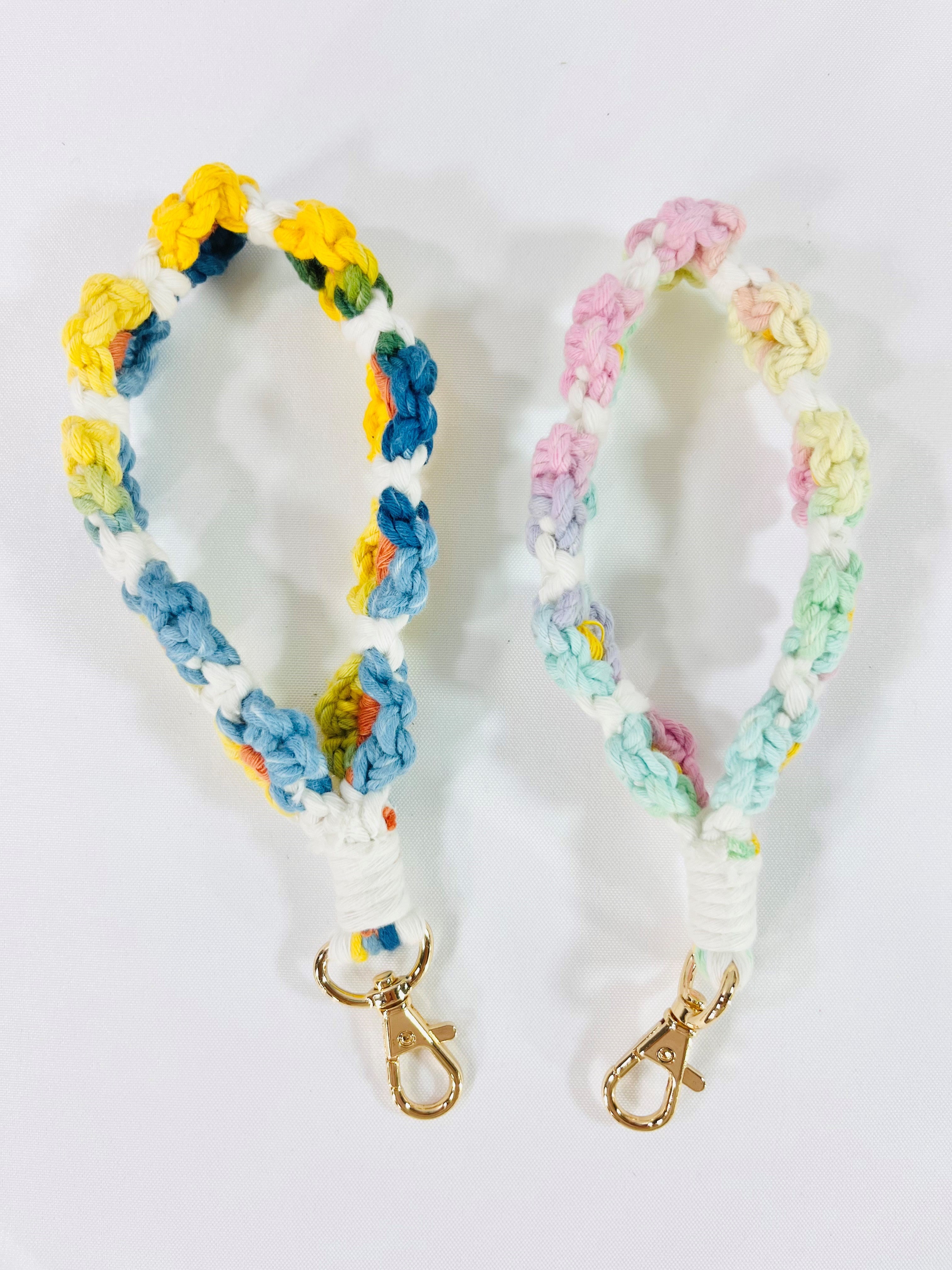 Wristlet Keychains- Braided Cotton & Macrame