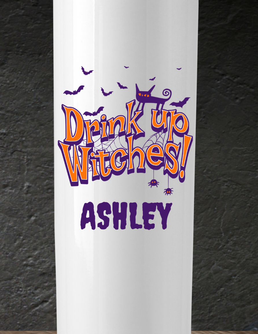 Personalized Halloween Drink Up Witch Tumbler