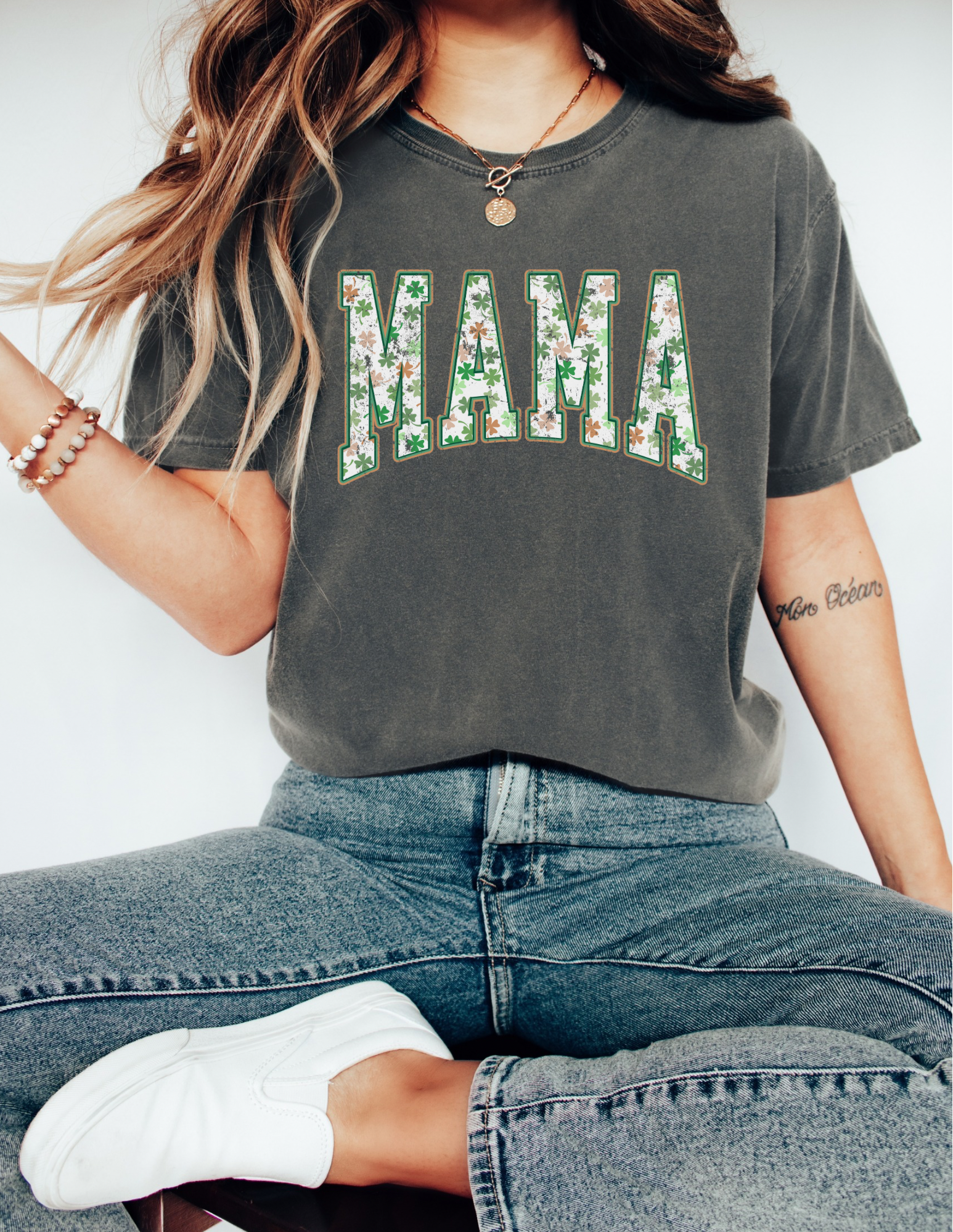 Comfort Colors Lucky Mama Clover Shirt