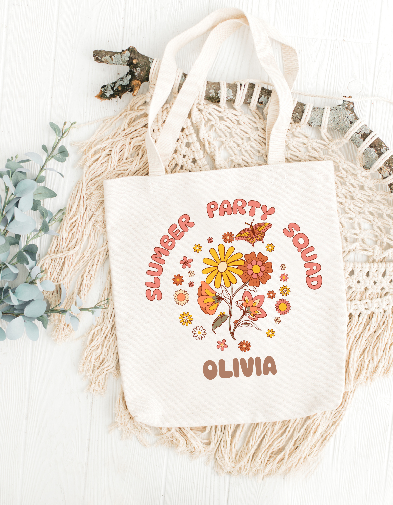 Slumber Party Favor Hippie Tote Bag