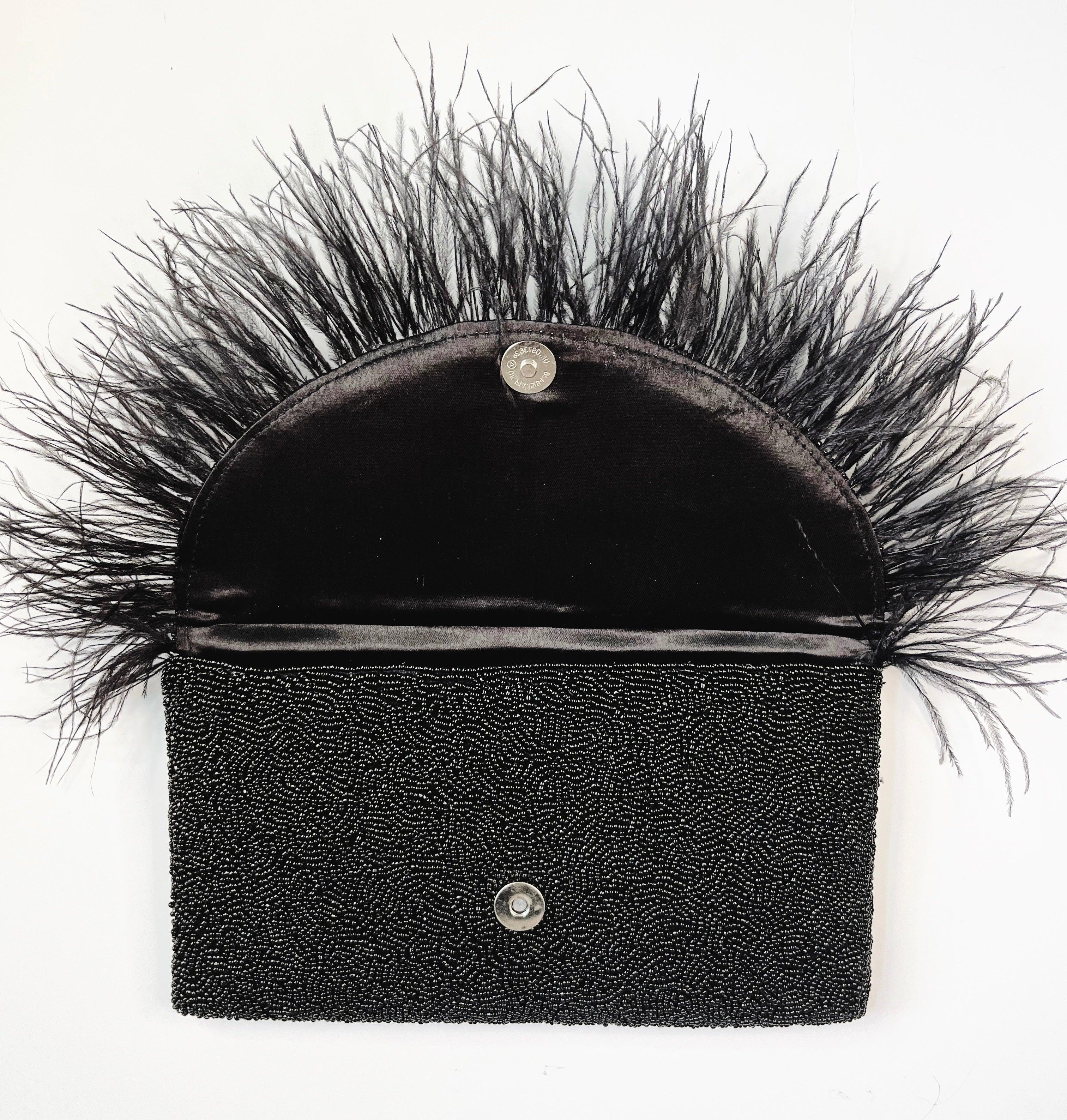 The Black Beaded Party Clutch - Mkay Style