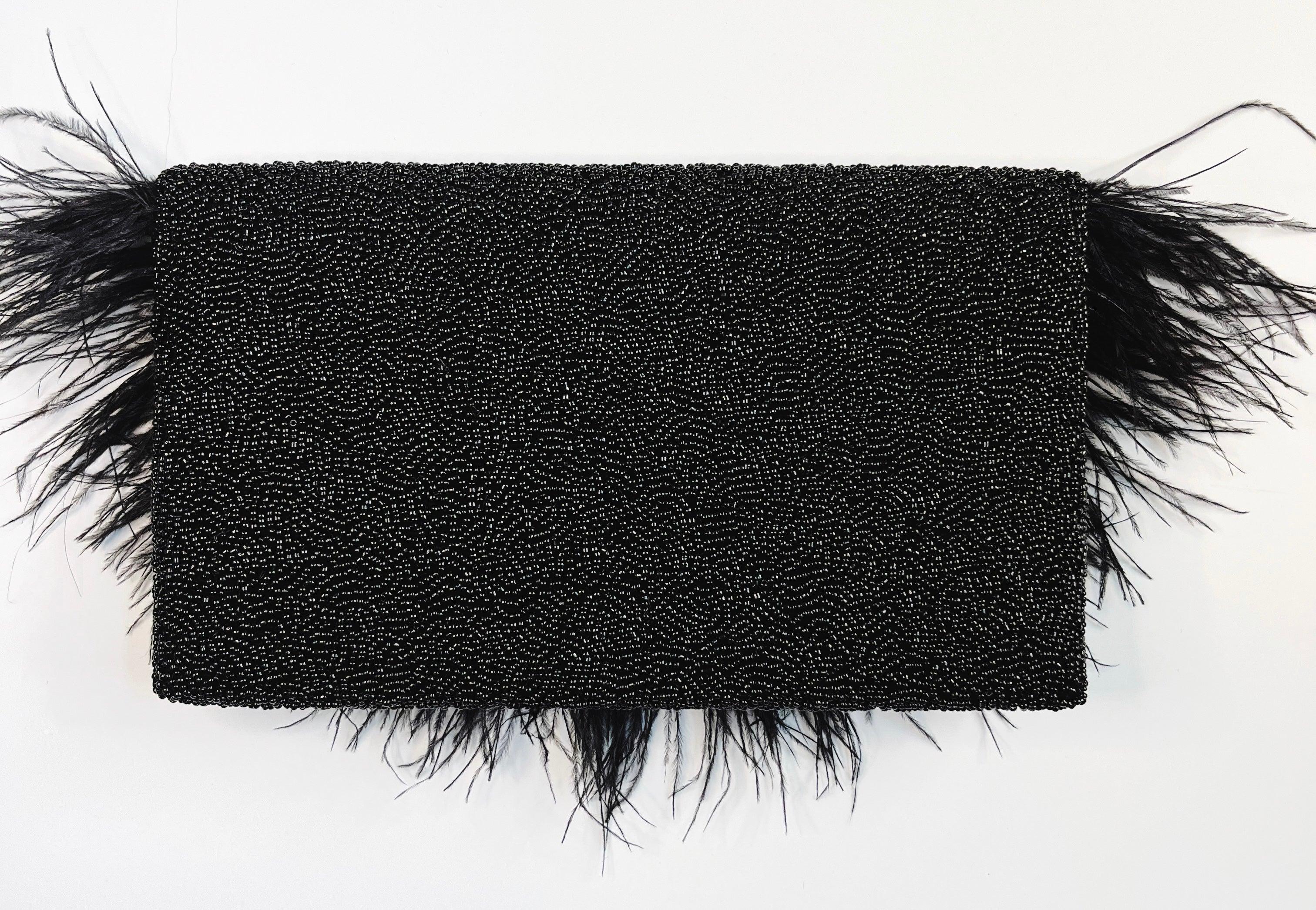 The Black Beaded Party Clutch - Mkay Style