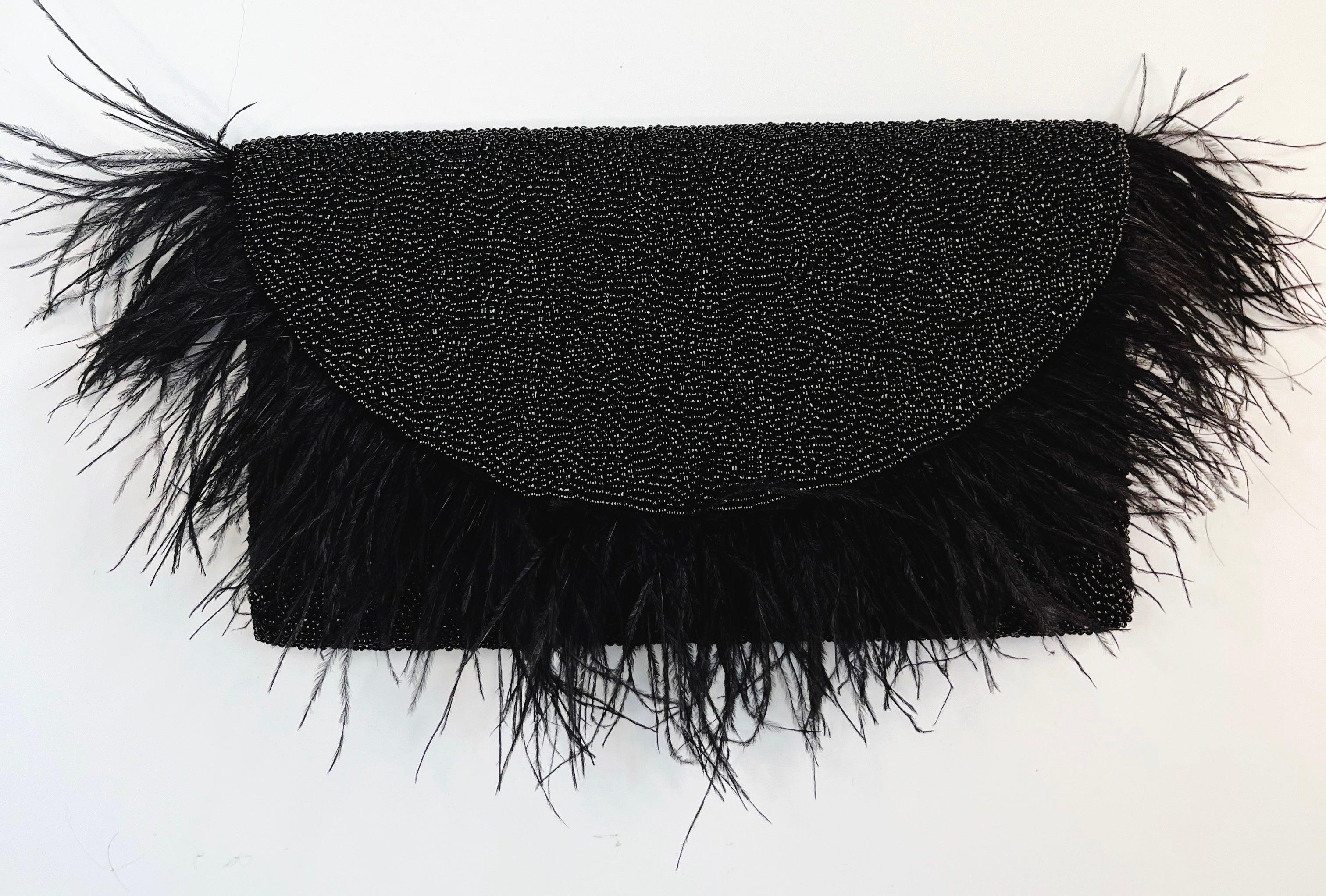 The Black Beaded Party Clutch - Mkay Style
