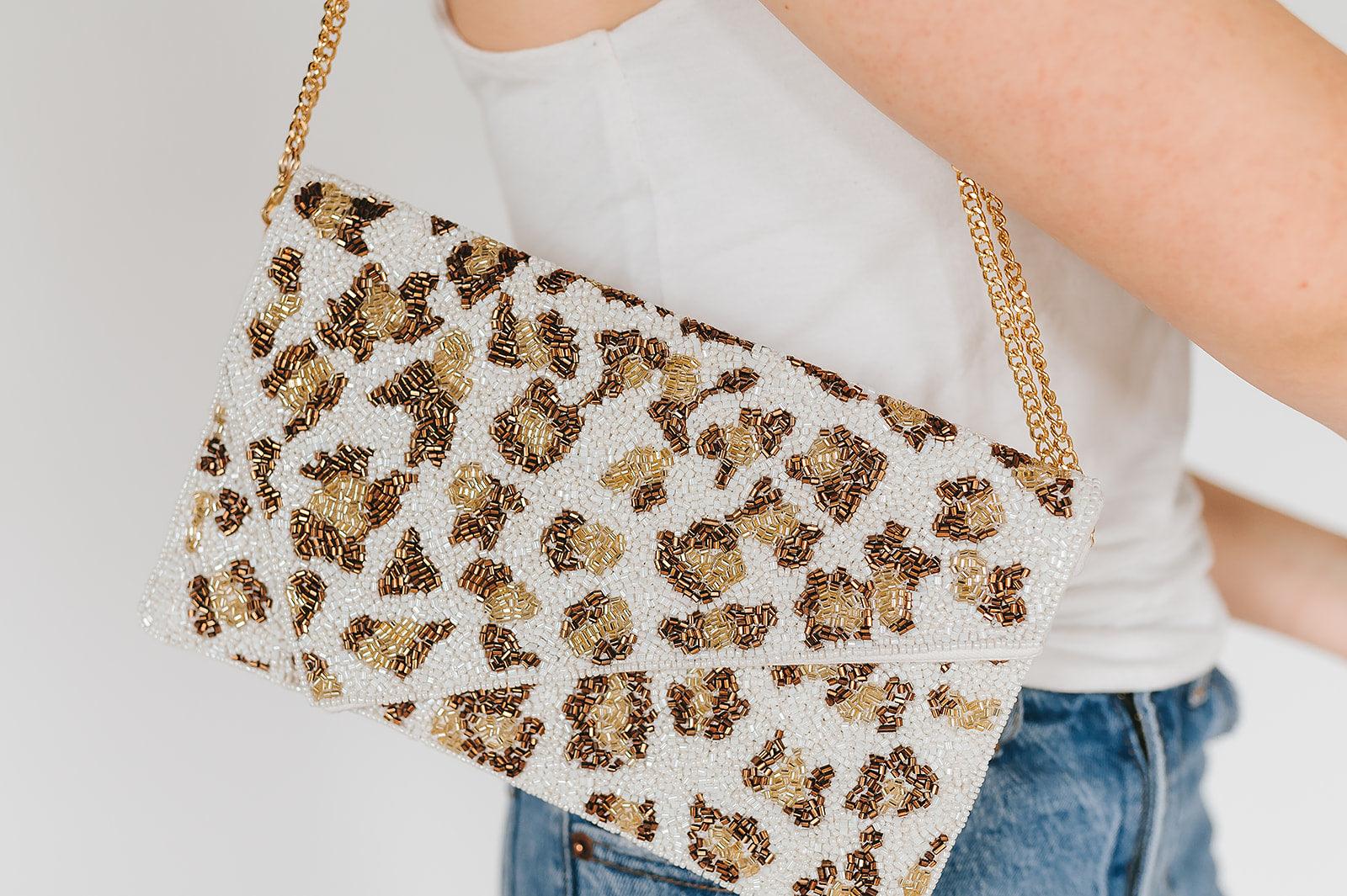 The Beaded Cheetah Clutch - Mkay Style