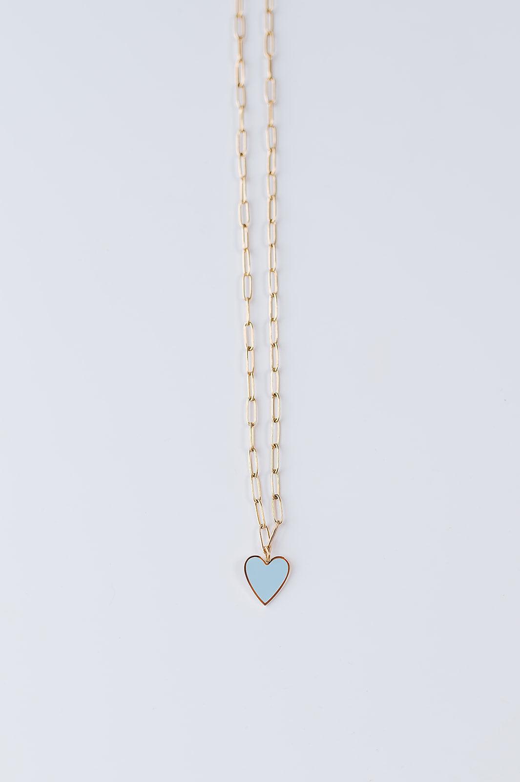 Blue Heart Necklace Set