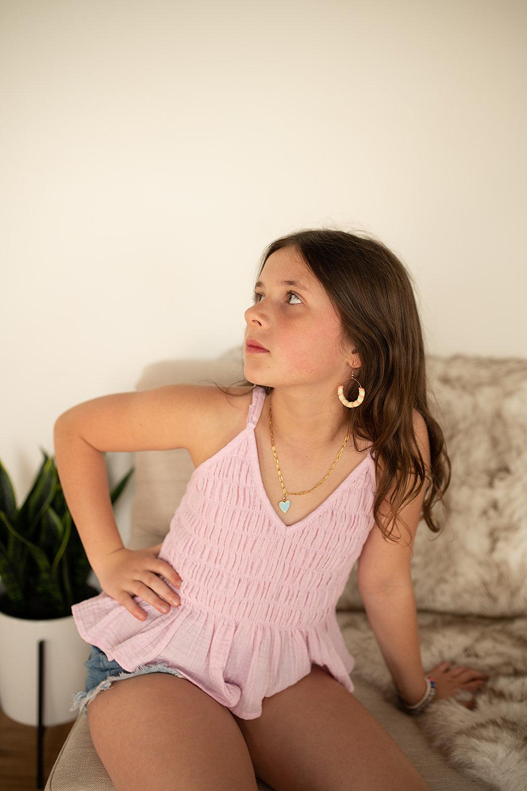 Blue Heart Necklace Set