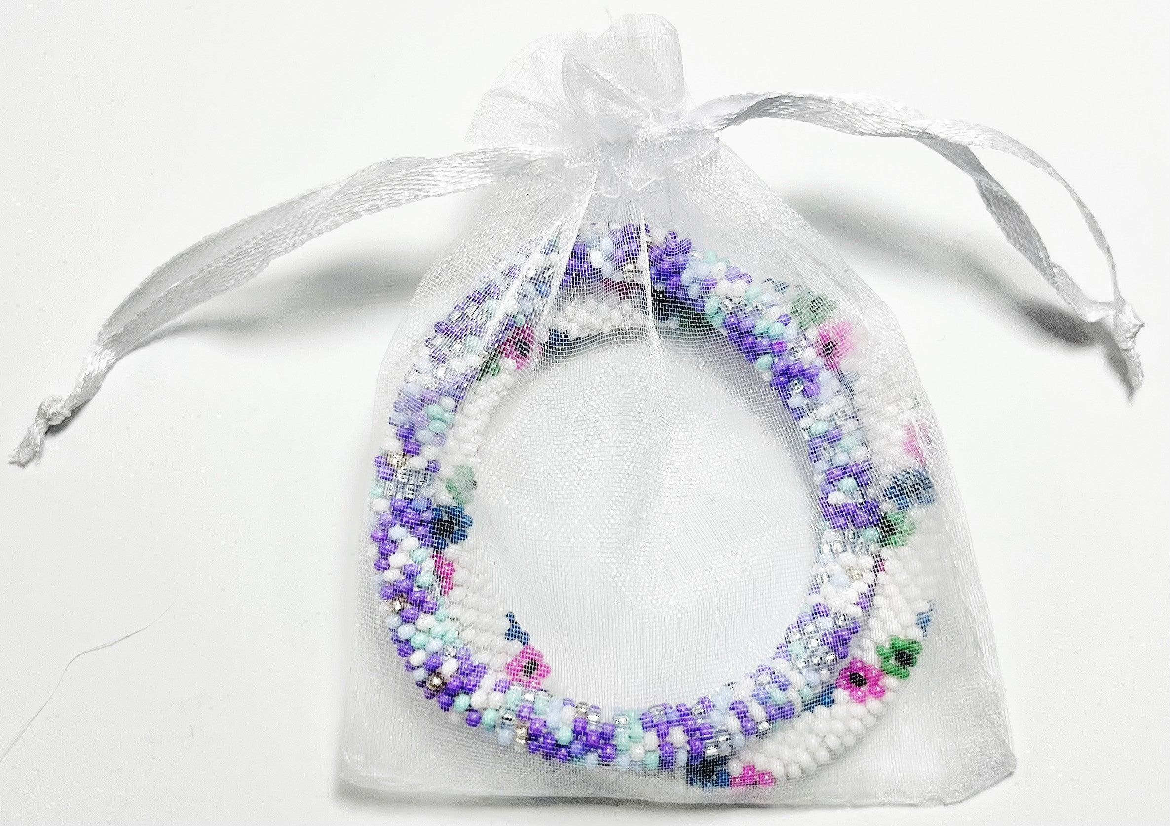 Flower Beaded Stackable Bracelet Set - Mkay Style