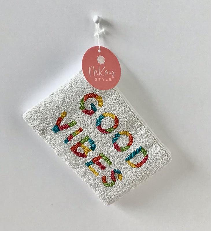 Good Vibes Beaded Coin Purse - Mkay Style