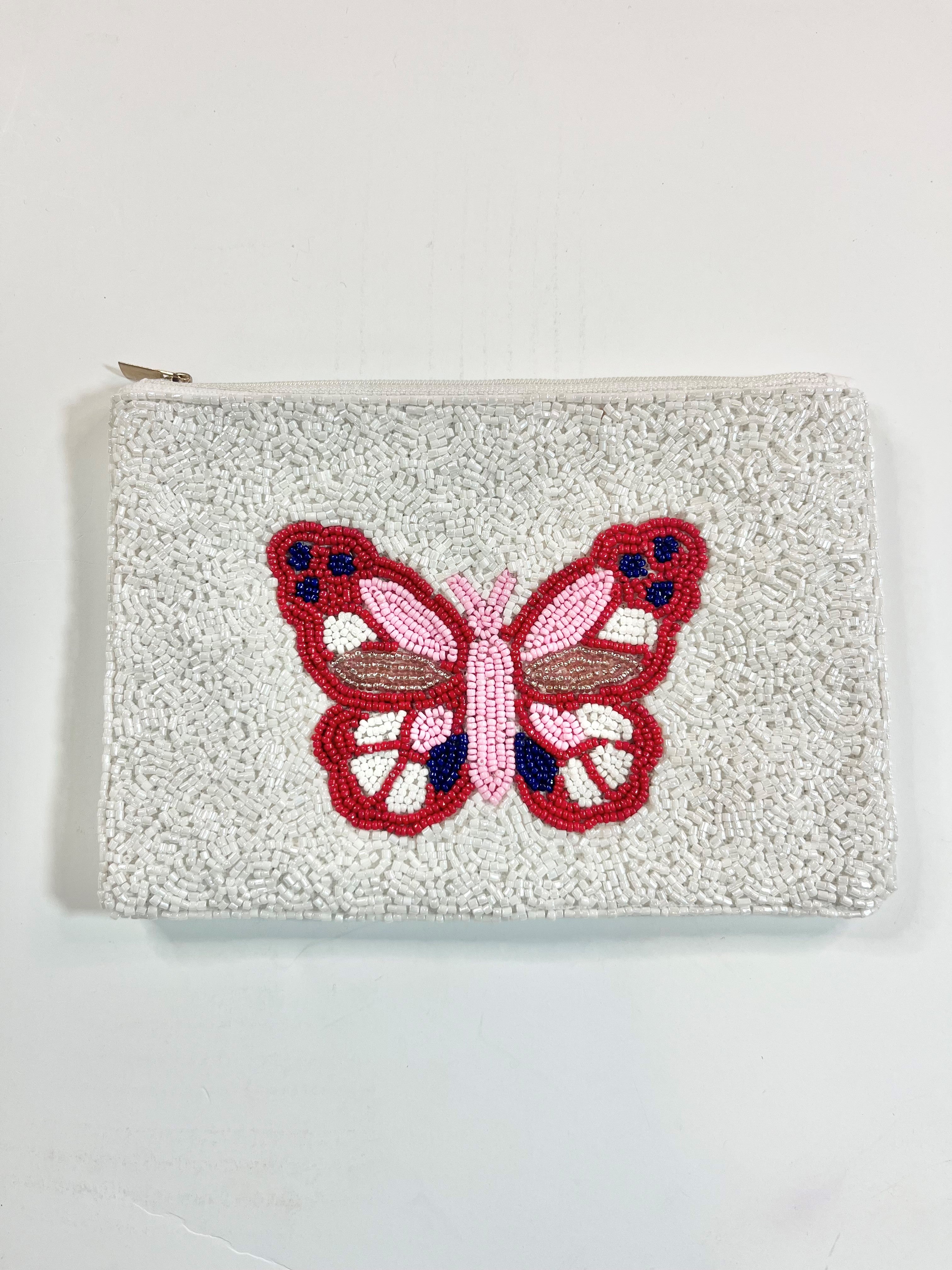 Butterfly Beaded Coin Purse