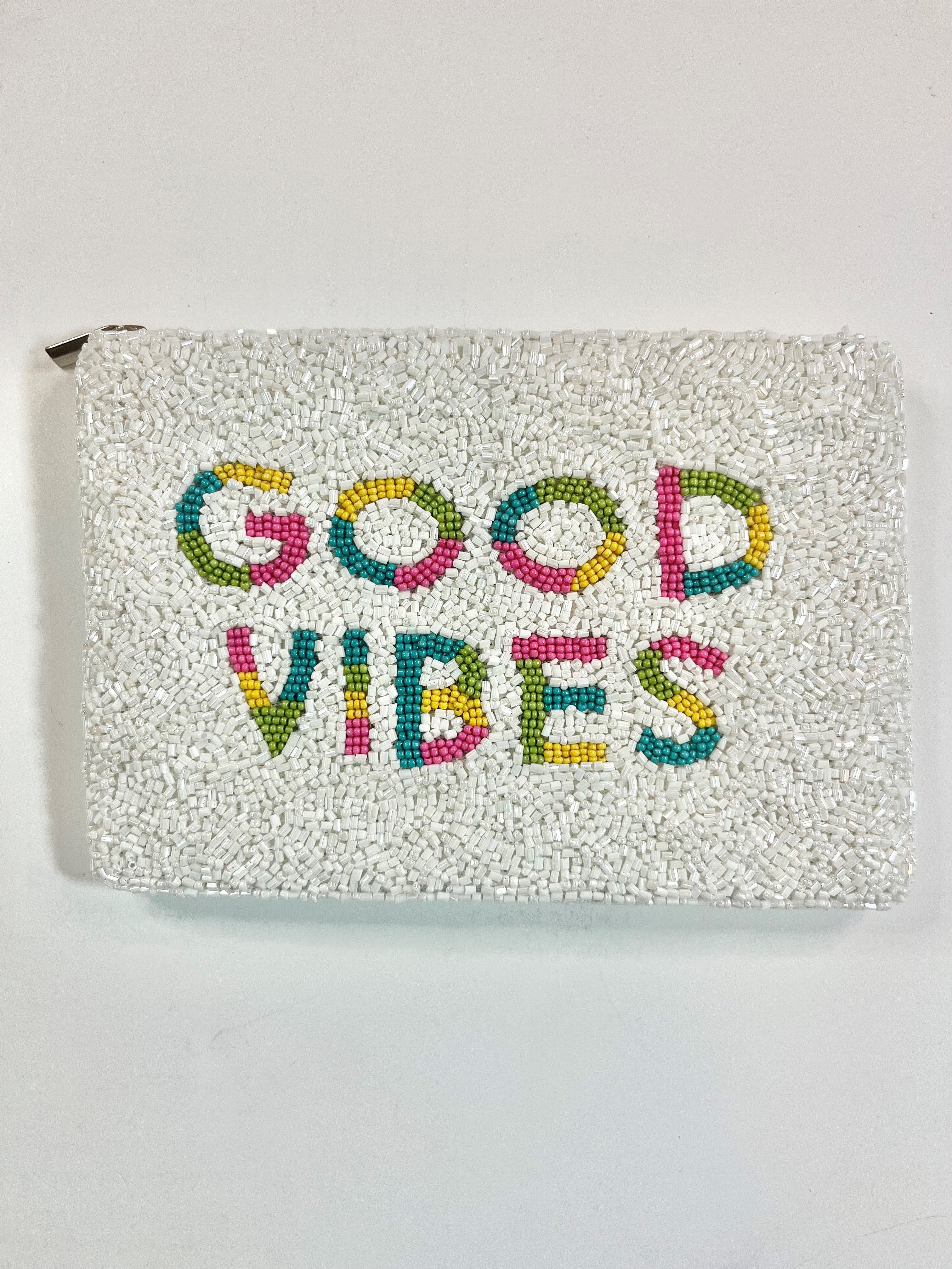 Good Vibes Beaded Coin Purse