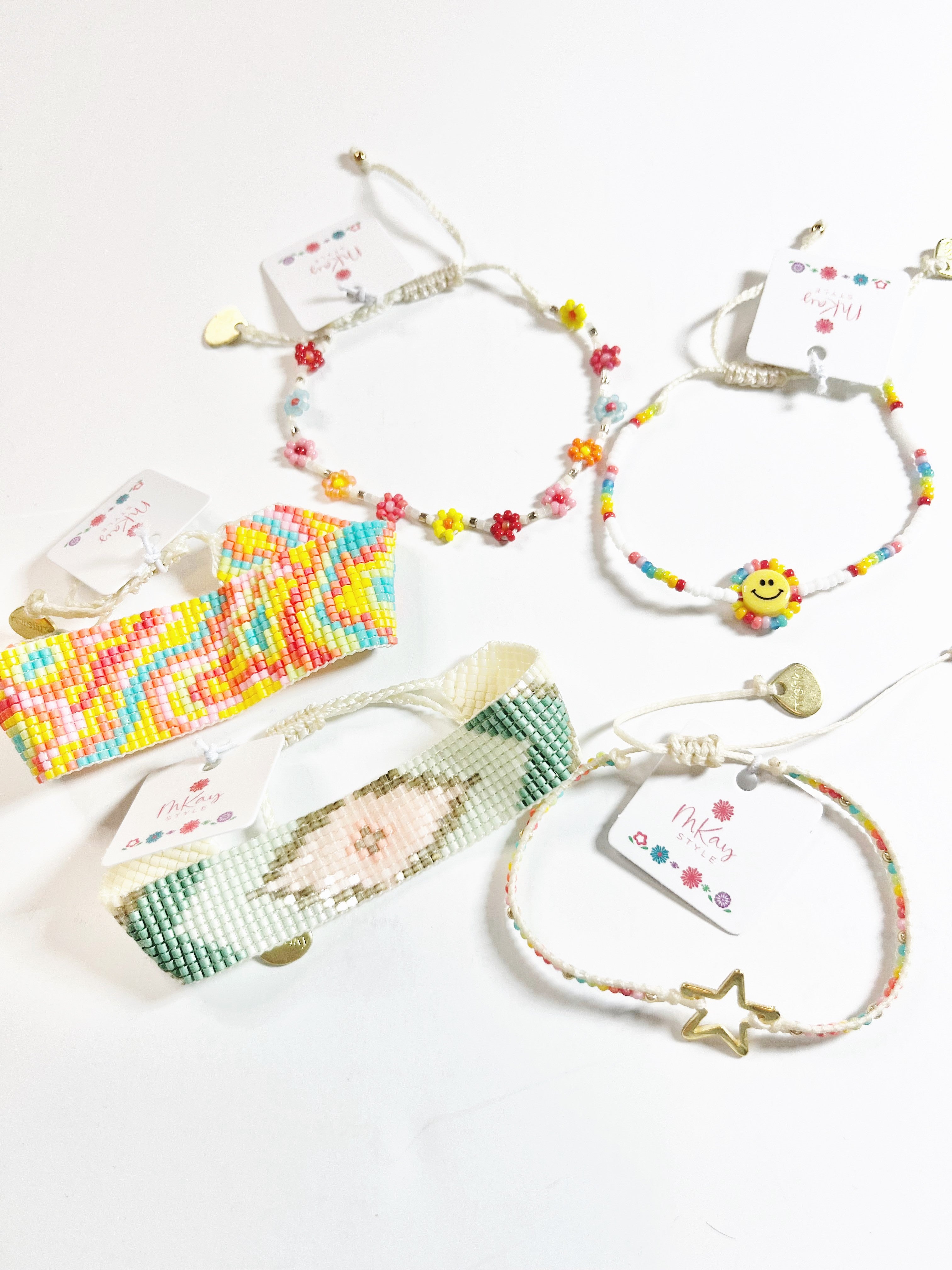 Mishky Hand Beaded Rainbow Smile Bracelet