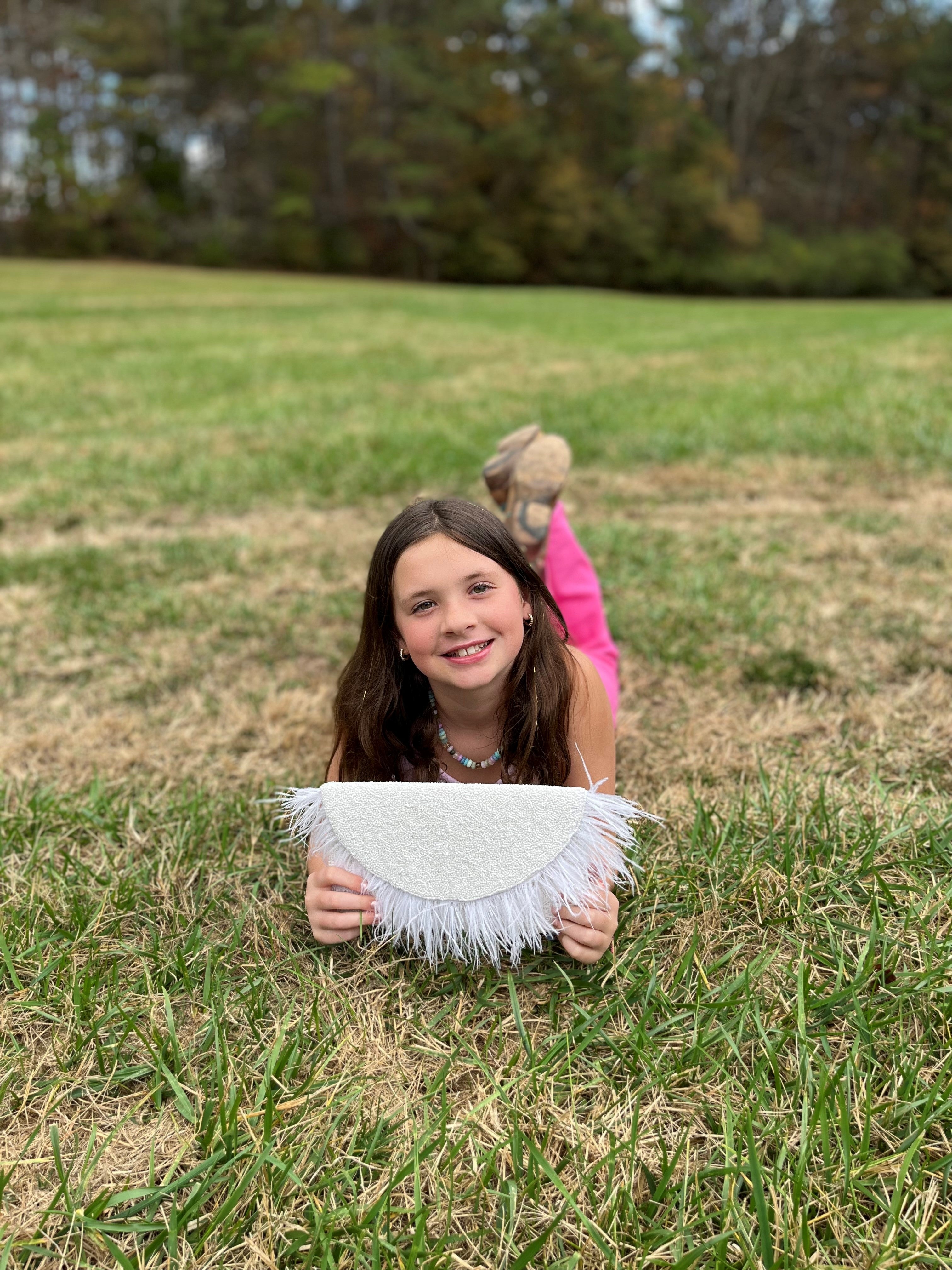 The White Beaded Party Clutch