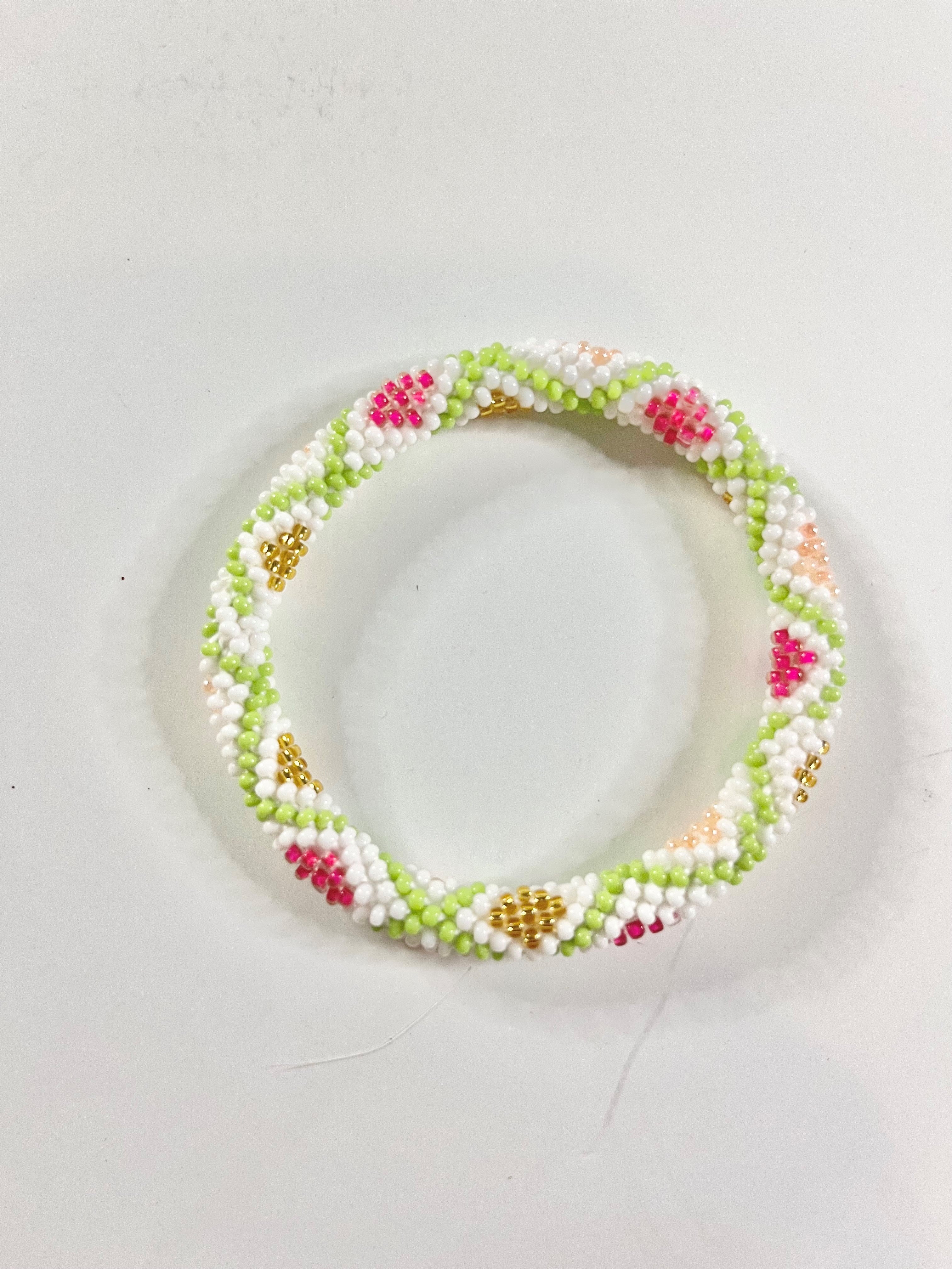 One Hand Beaded Roll-On Stackable Bracelet