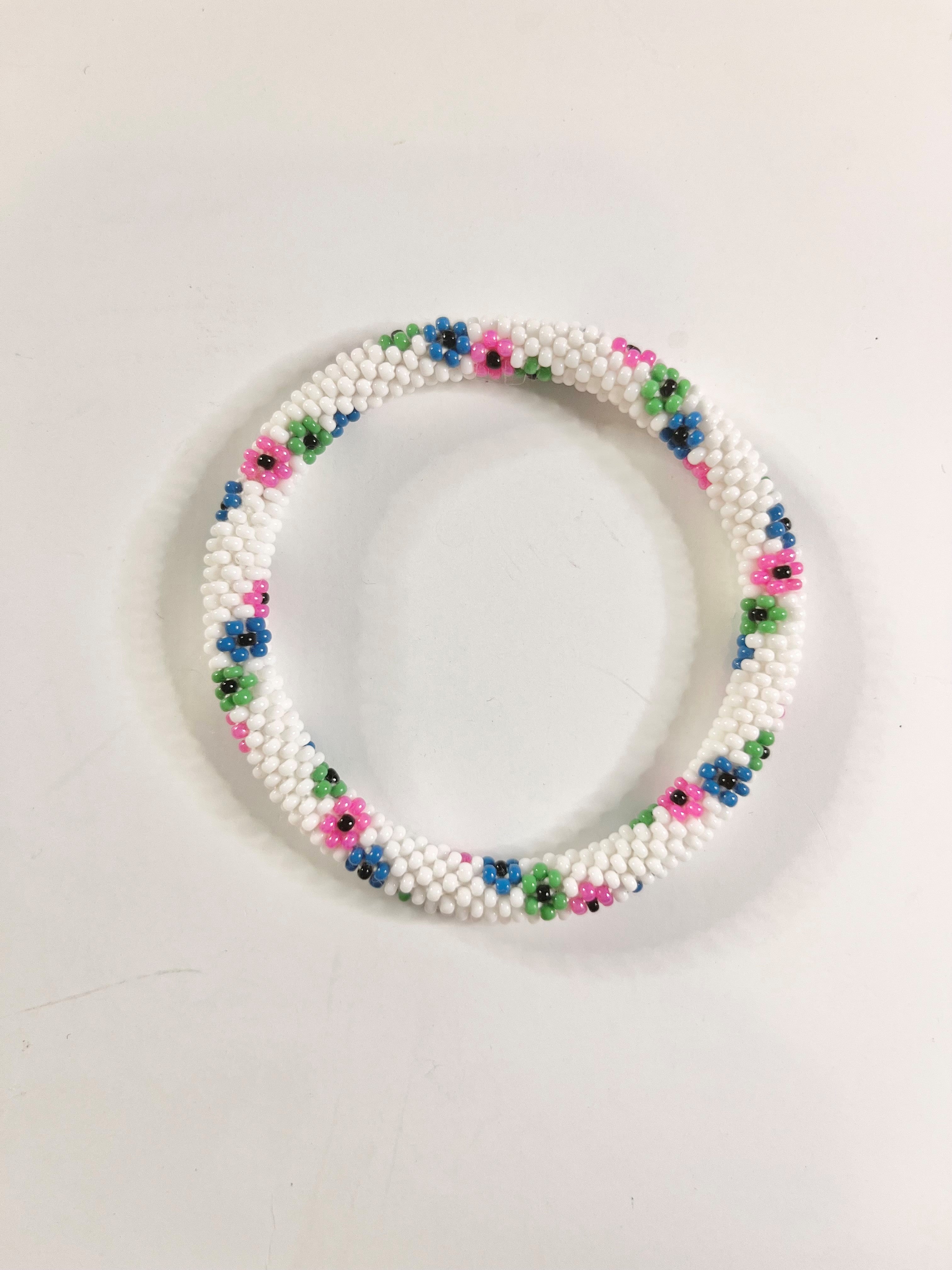 One Hand Beaded Roll-On Stackable Bracelet