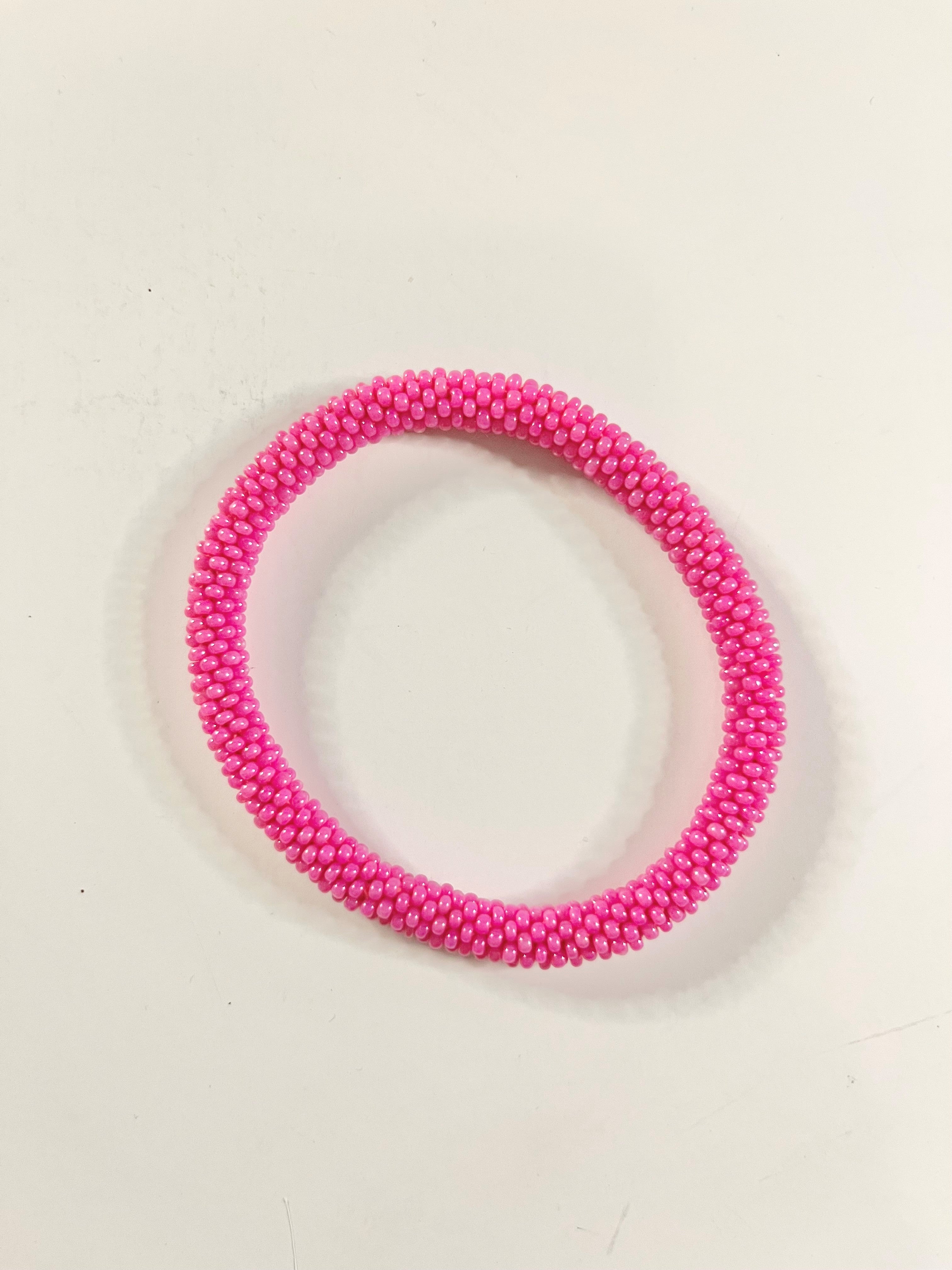 One Hand Beaded Roll-On Stackable Bracelet