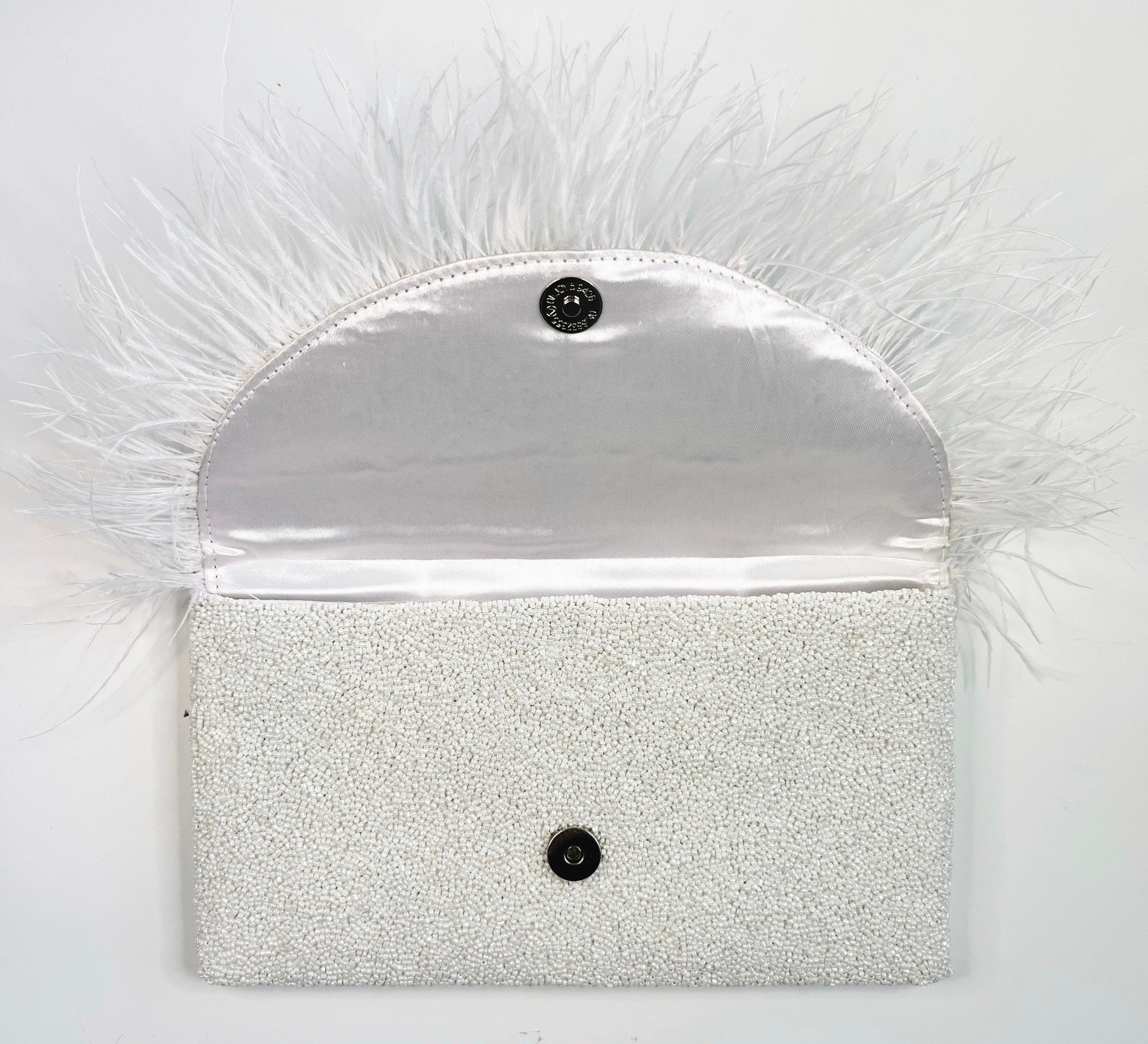 The White Beaded Party Clutch - Mkay Style