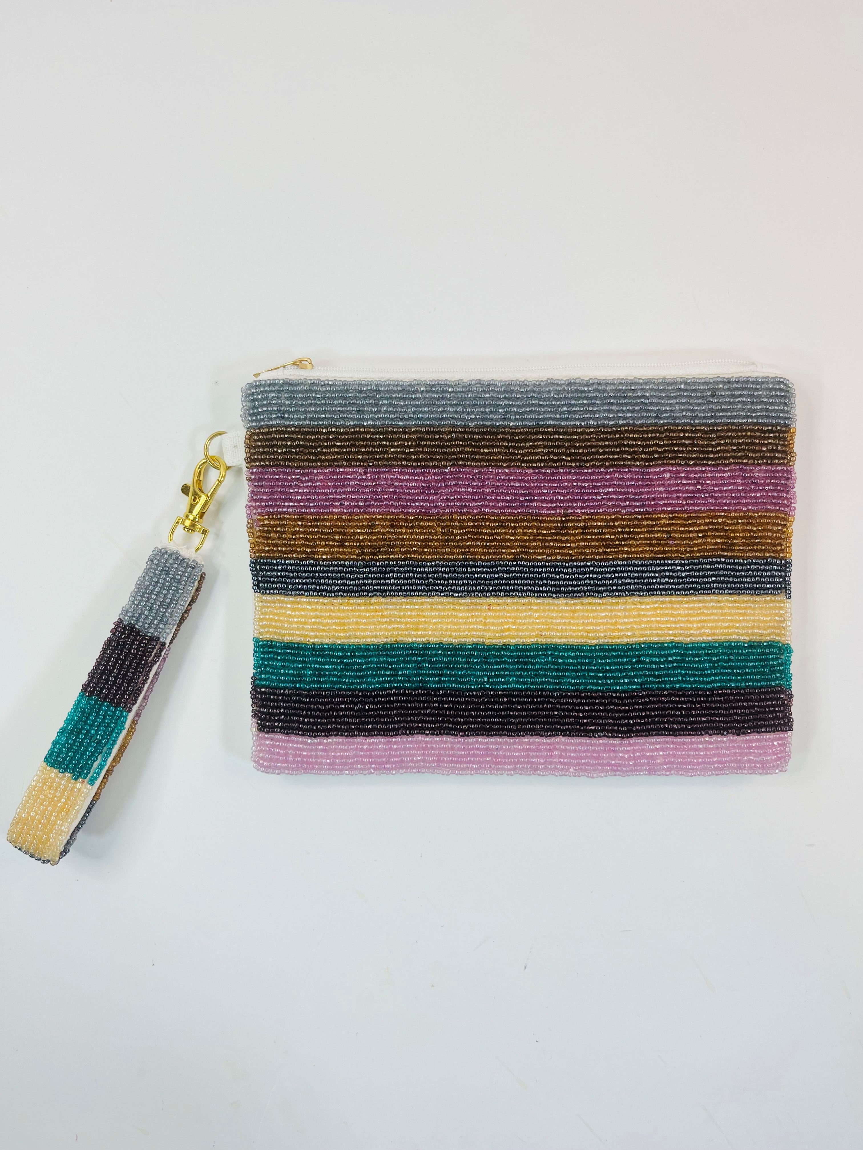 Beaded Wristlet Coin Pouch