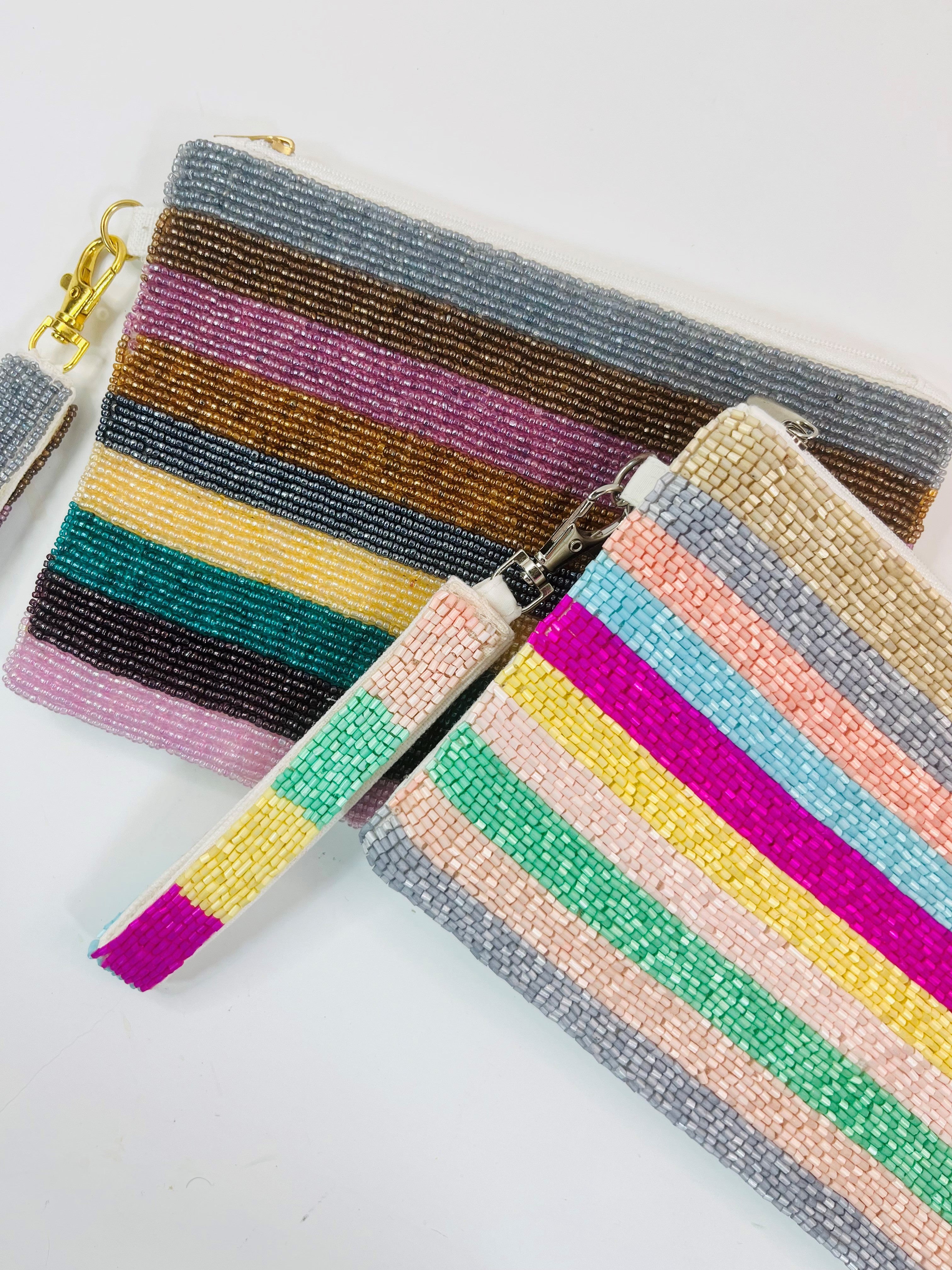 Beaded Wristlet Coin Pouch