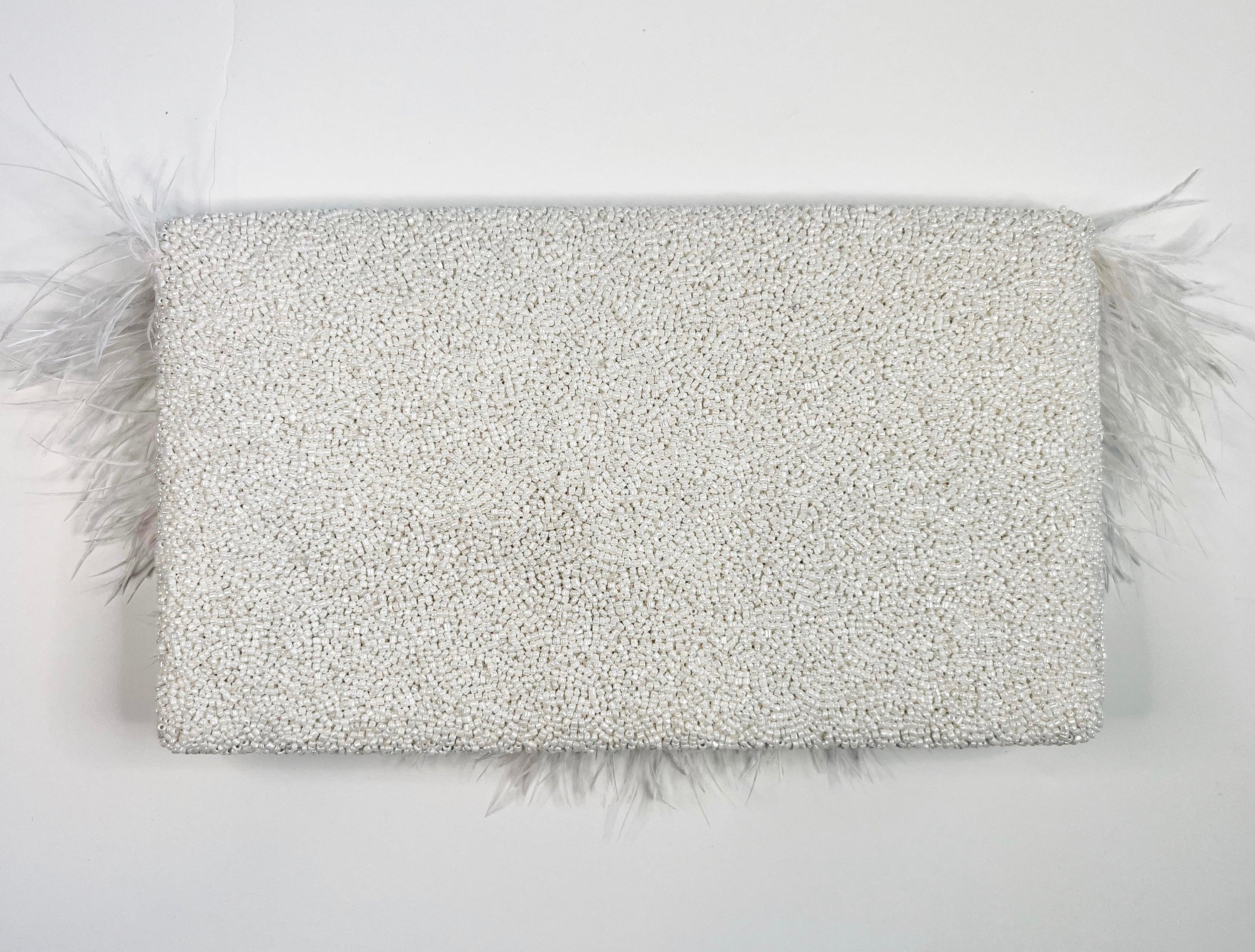 The White Beaded Party Clutch - Mkay Style