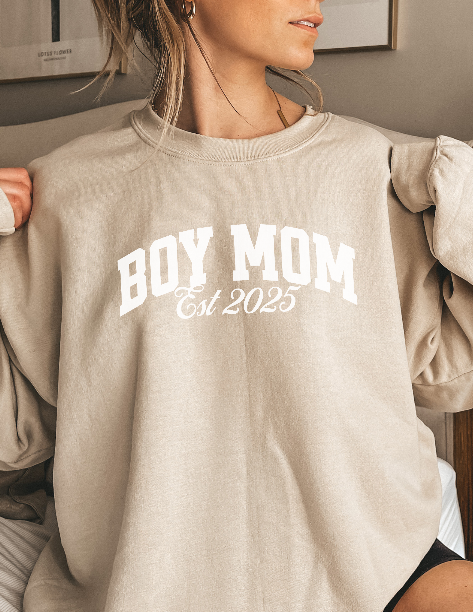 Girl Mom Shirt With The Established In Year with Varsity Print