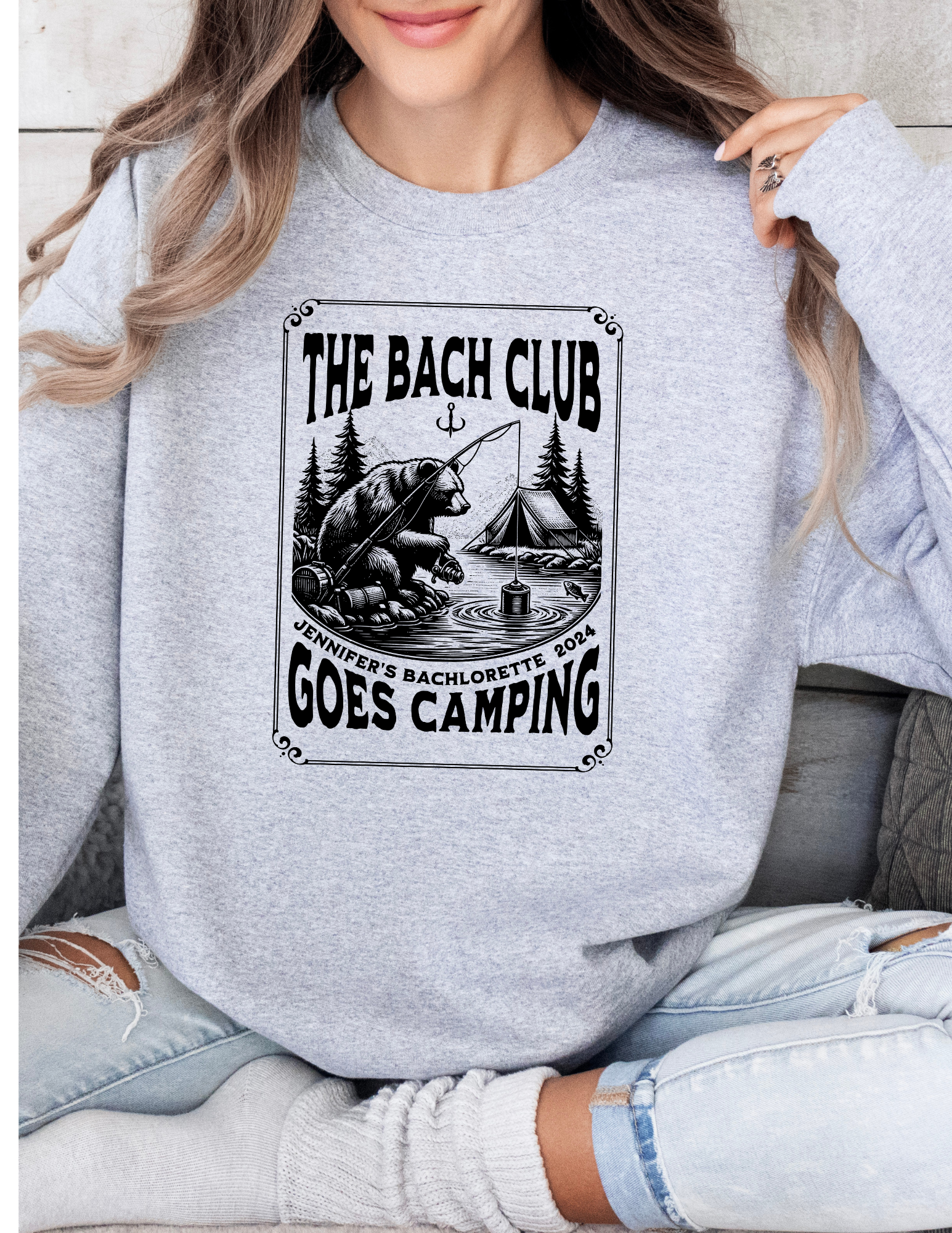 Bachelorette Camping Sweatshirt- Personalized