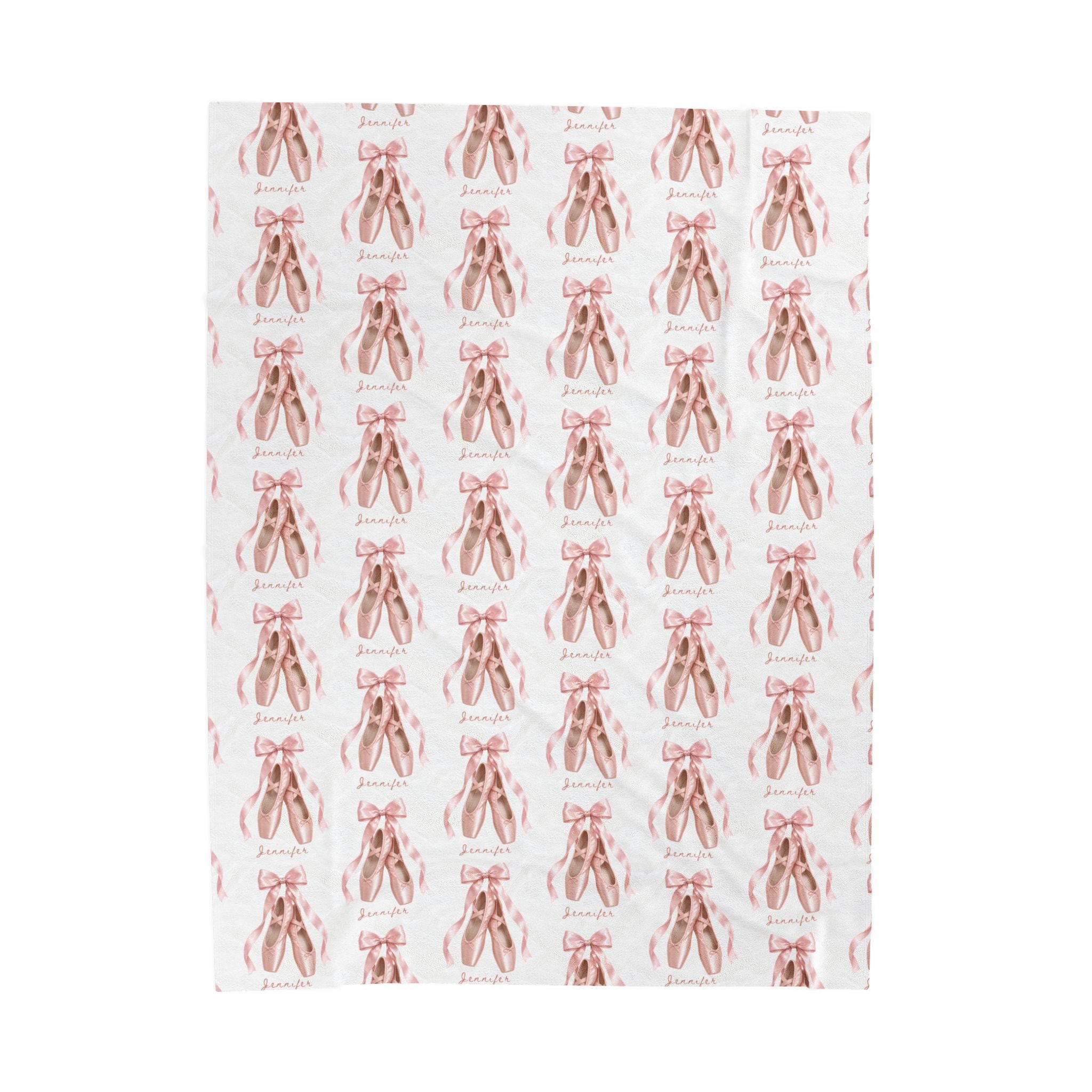 Personalized Ballet Slipper Velveteen Blanket