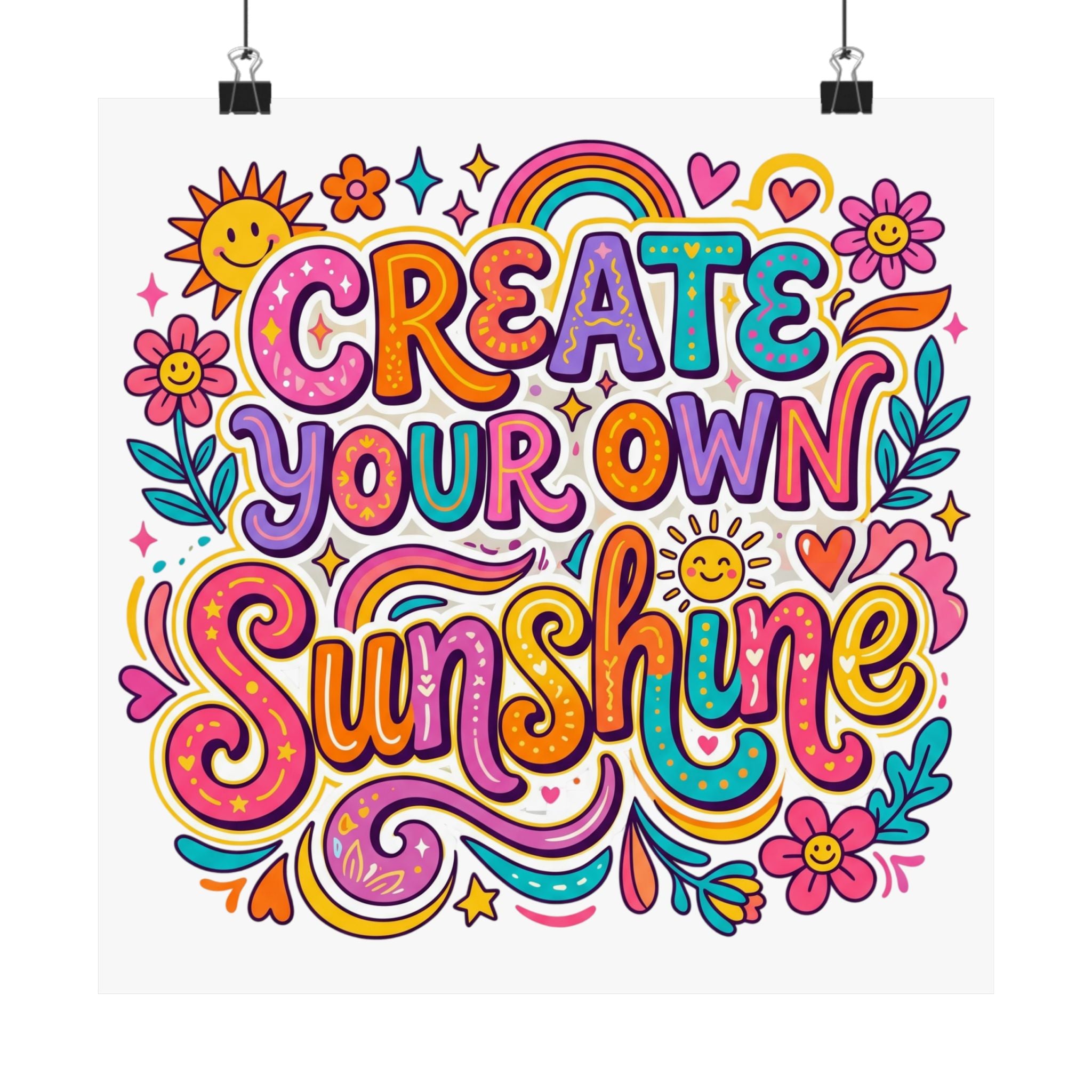 Create Your Own Sunshine Poster | Matte Vertical Inspirational Wall Art