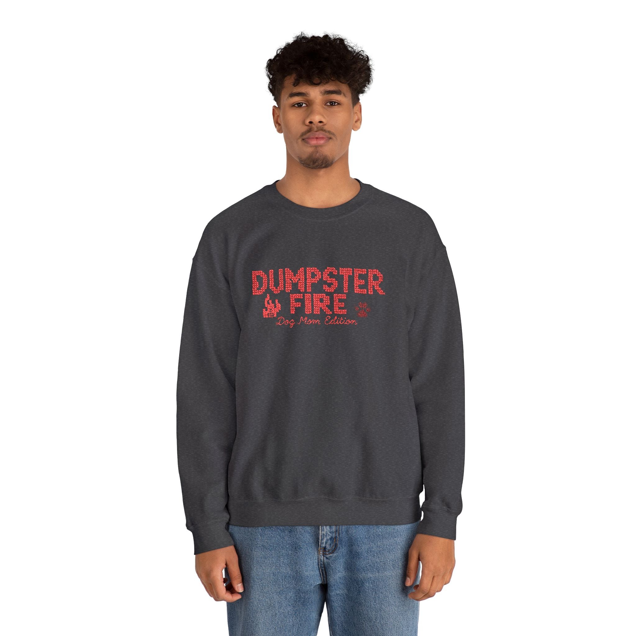 Dumpster Fire Dog Mom Crewneck