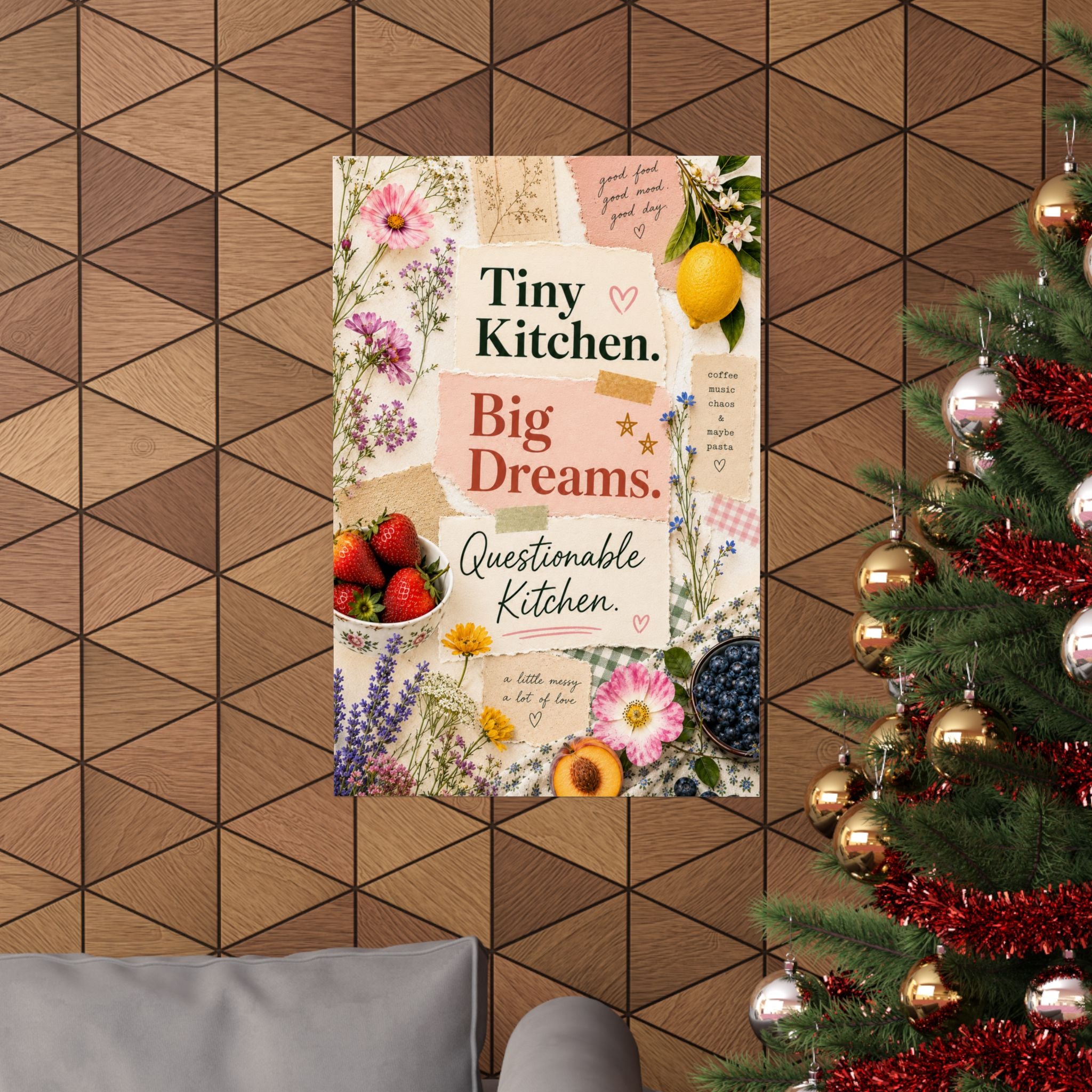 Tiny Kitchen Big Dreams Poster | Matte Vertical Poster, Kitchen Wall Art