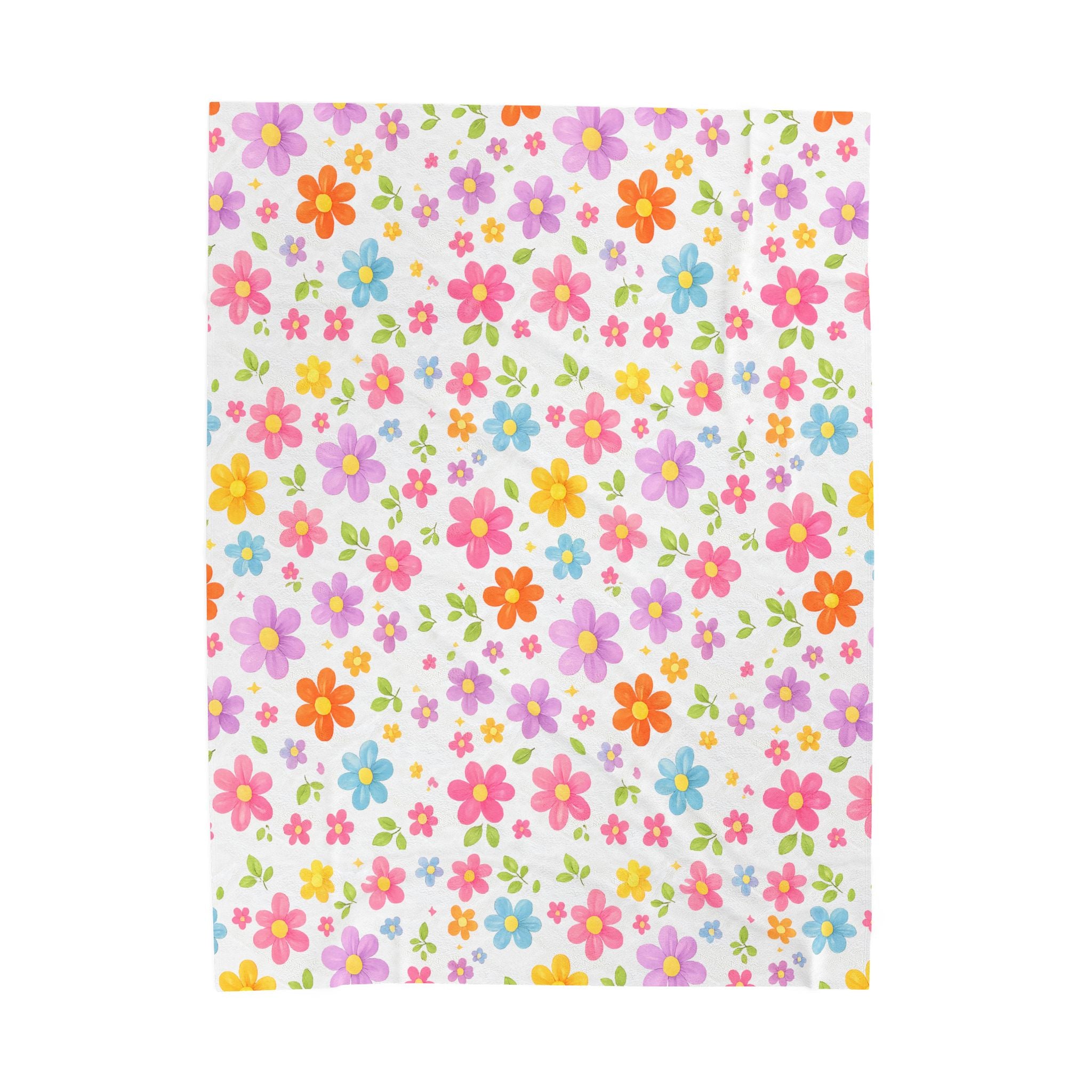 Colorful Retro Groovy Flower Blanket