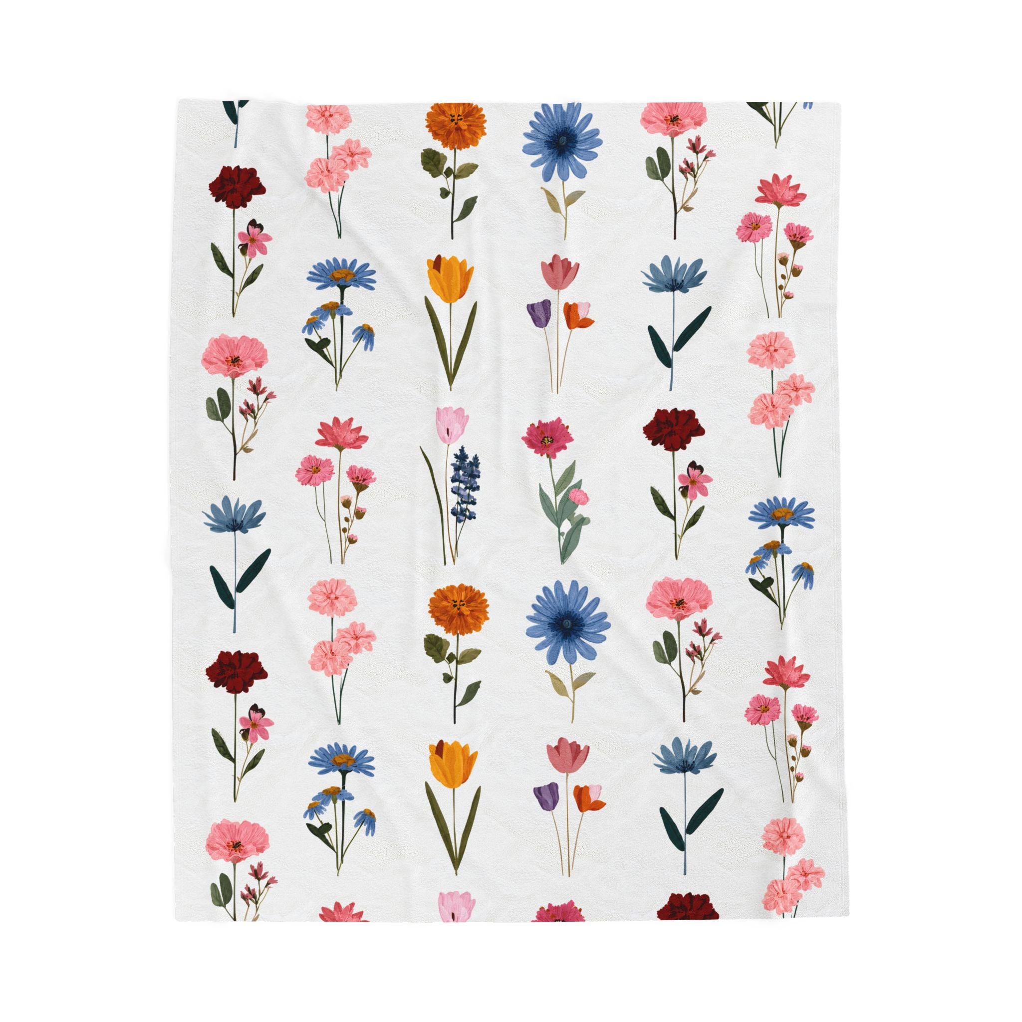 Vintage Wildflower Throw Blanket