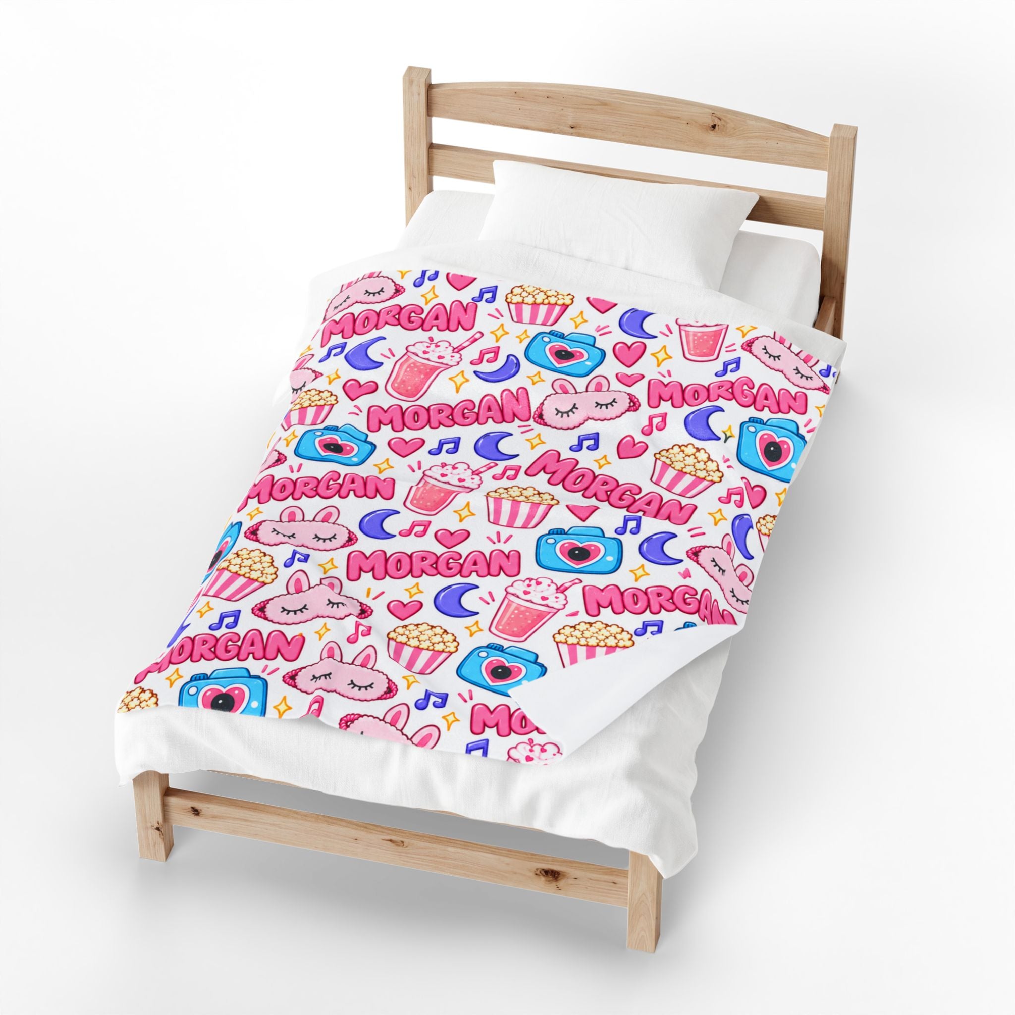 Cute Girls Sleepover Blanket Cozy Aesthetic Fleece Throw, Custom Girls Sleepover Party Blanket, Girls Sleepover Blanket Cute Aesthetic Gift