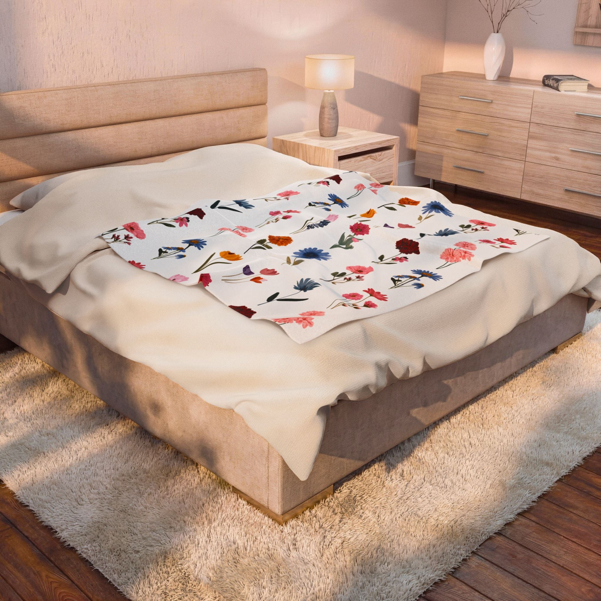 Vintage Wildflower Throw Blanket