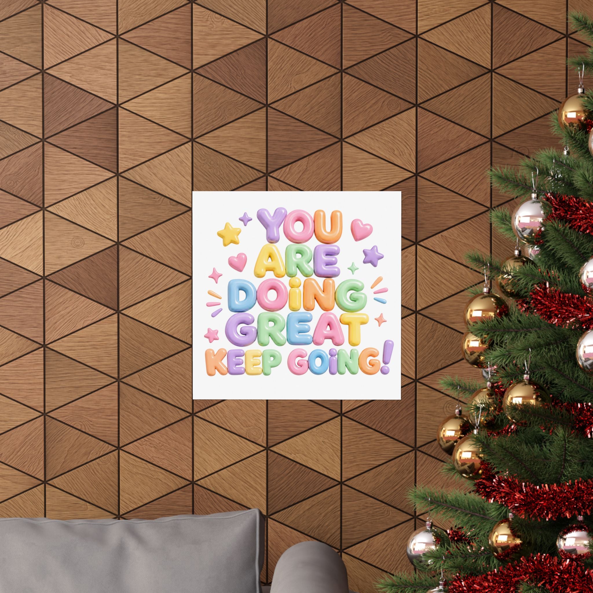 You Are Doing Great Keep Going Poster | Motivational Pastel Typography