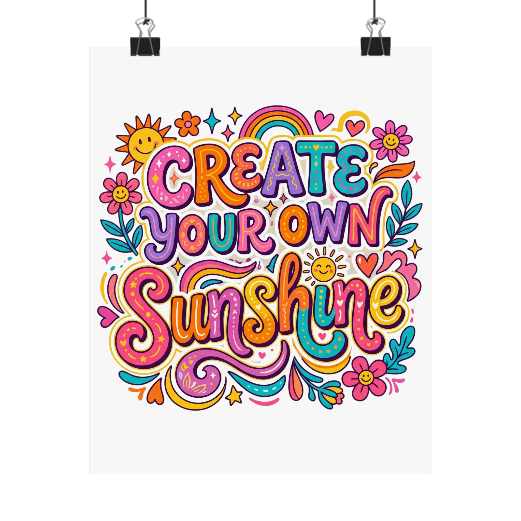 Create Your Own Sunshine Poster | Matte Vertical Inspirational Wall Art