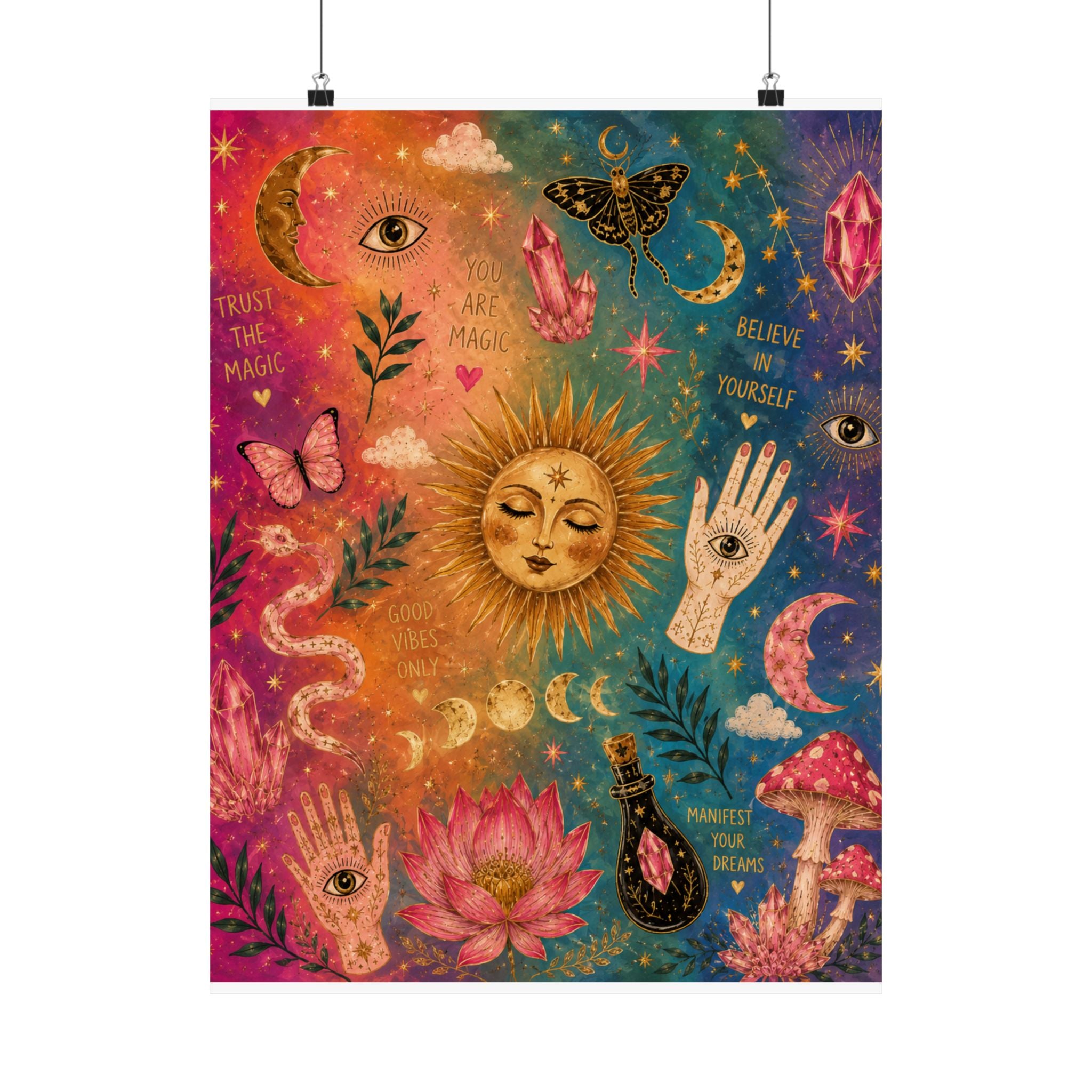 Mystical Sun and Moon Poster