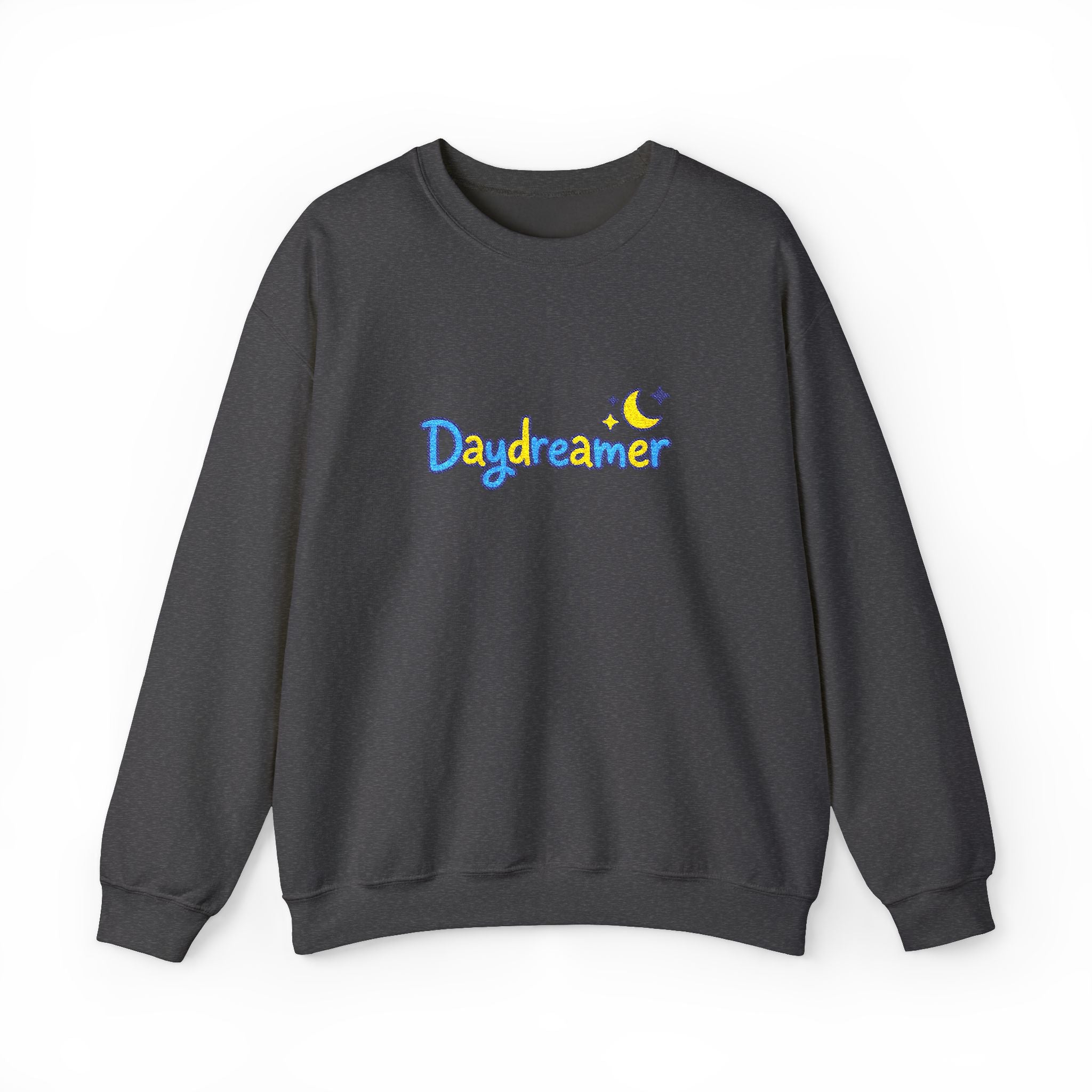 Daydreamer Embroidered Crewneck Sweatshirt with Moon and Stars Design, Day Dreamer Gift for Dreamers