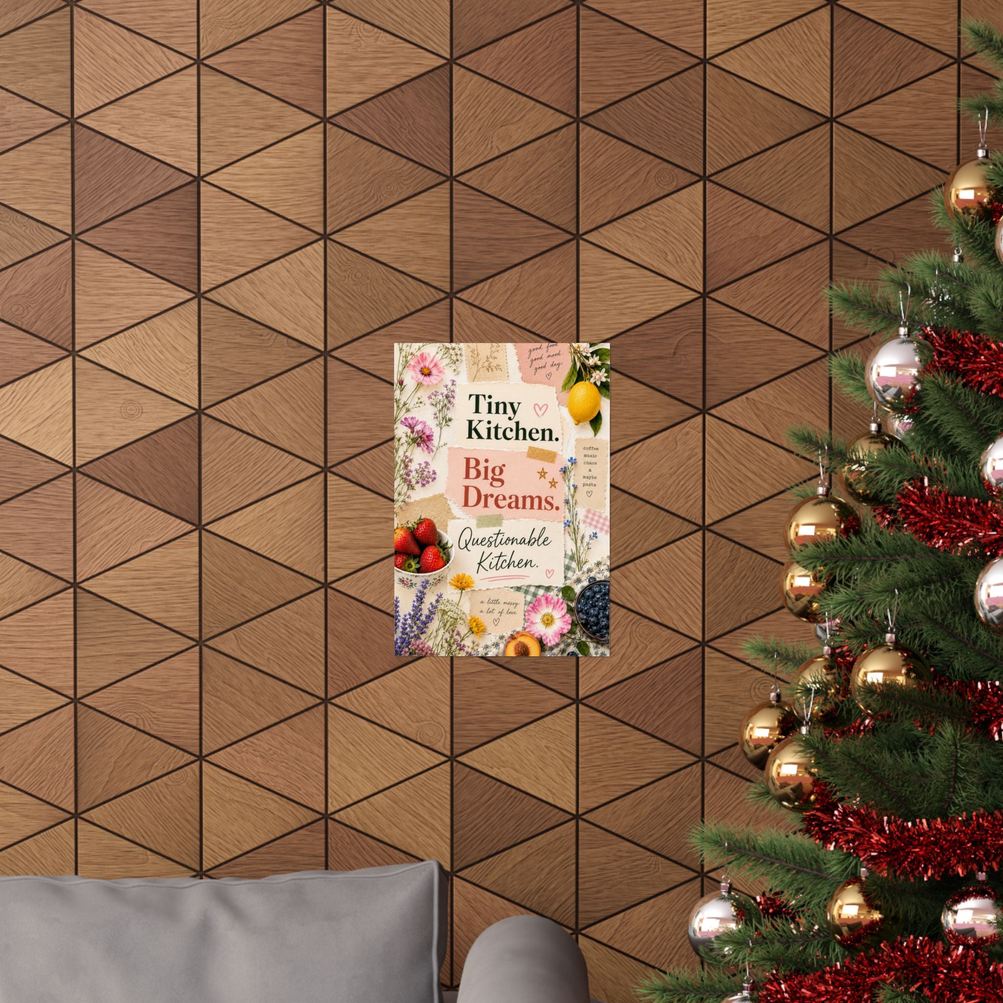 Tiny Kitchen Big Dreams Poster | Matte Vertical Poster, Kitchen Wall Art
