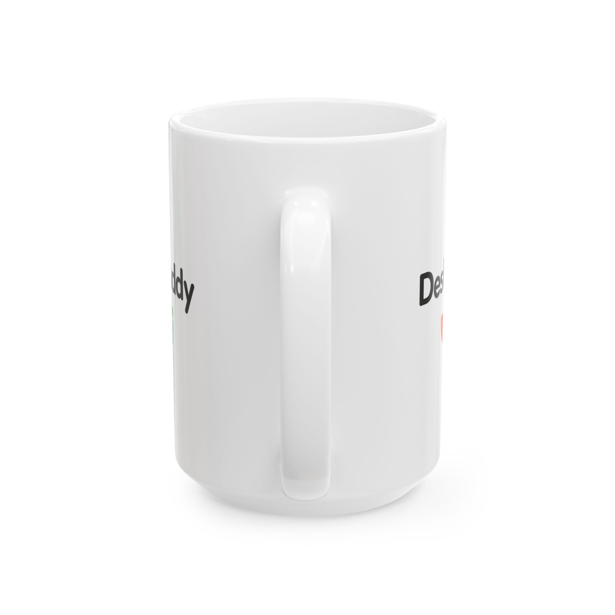 Desk Buddy Coffee Mug, White Ceramic Mug with Coffee Cup and Plant Design, Office Gift Mug for Coworkers