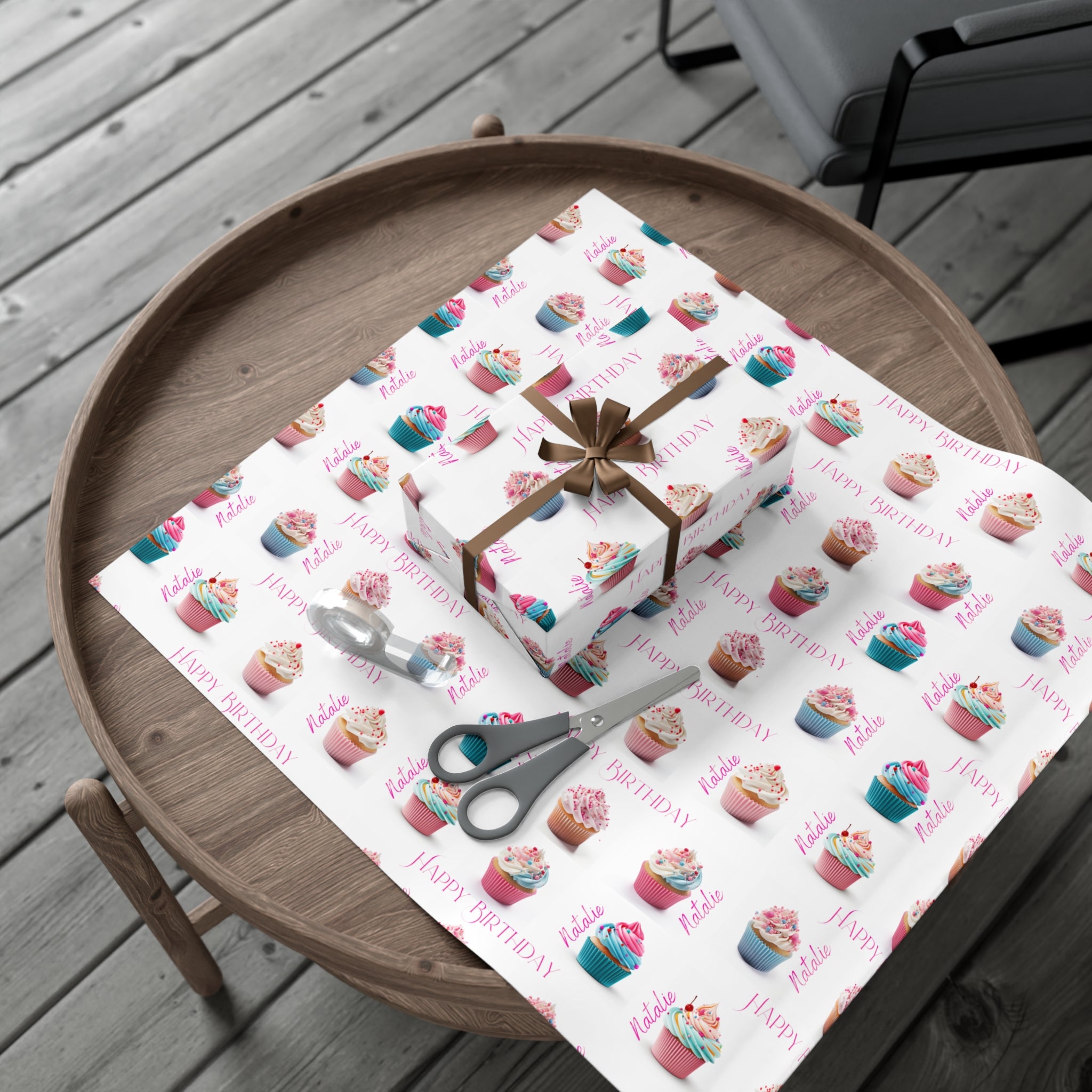 Personalized Cupcake Birthday Giftwrap