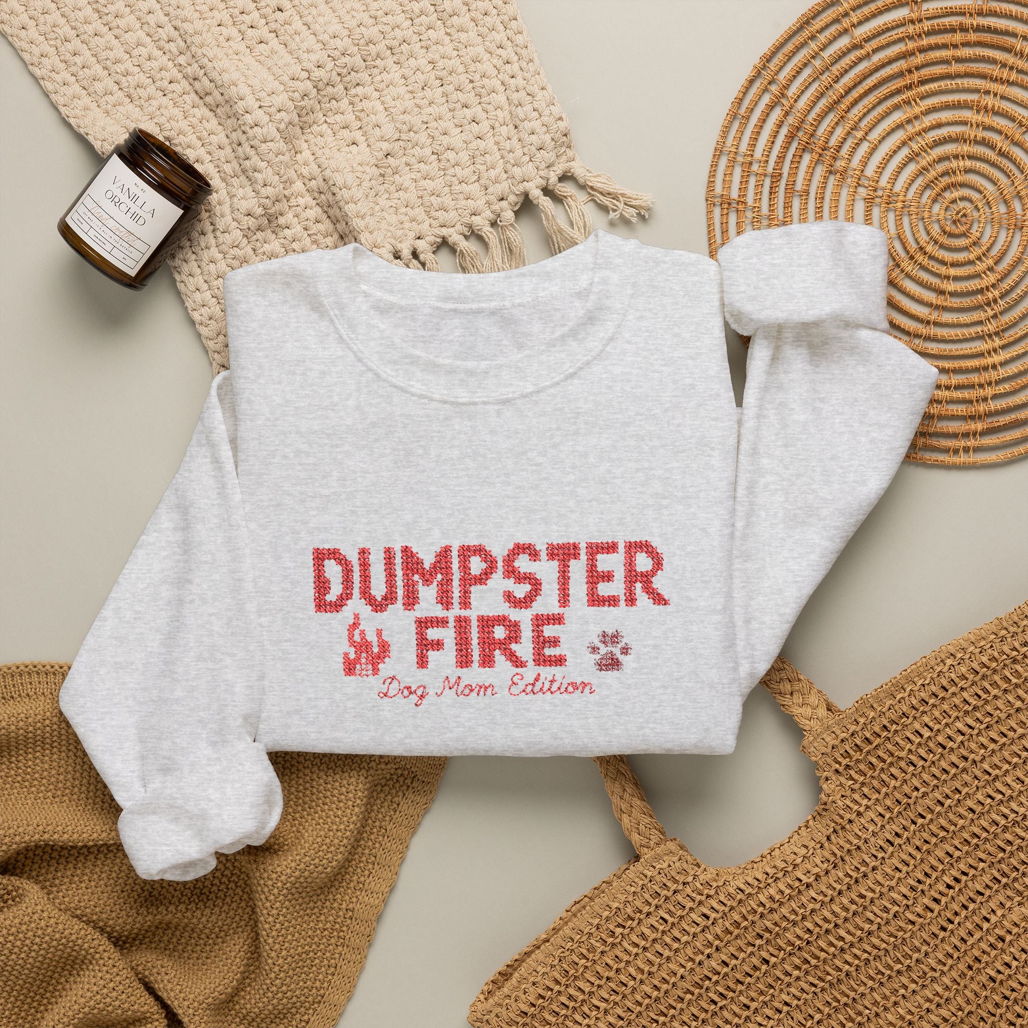 Dumpster Fire Dog Mom Crewneck