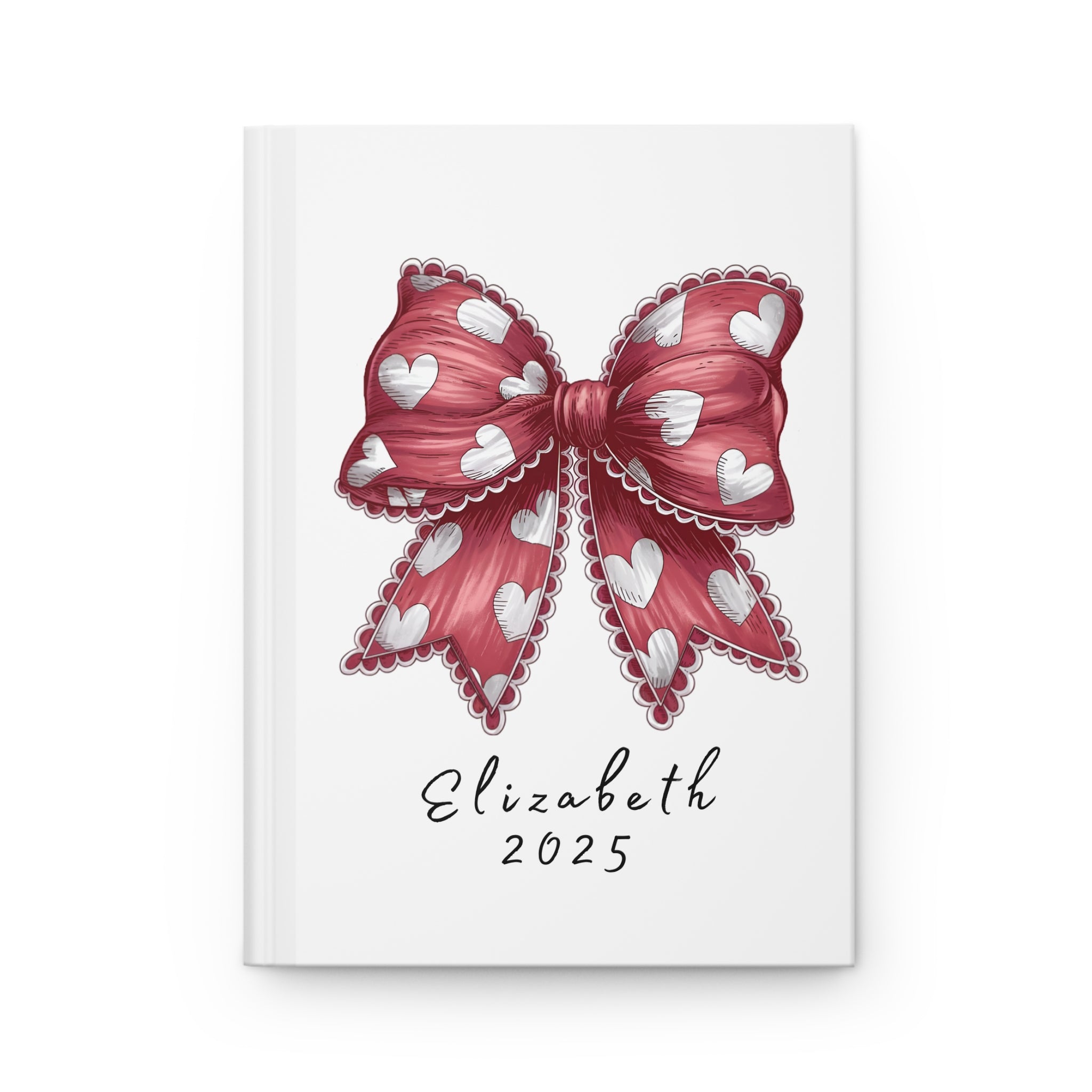 Personalized Coquette Bow Heart Journal