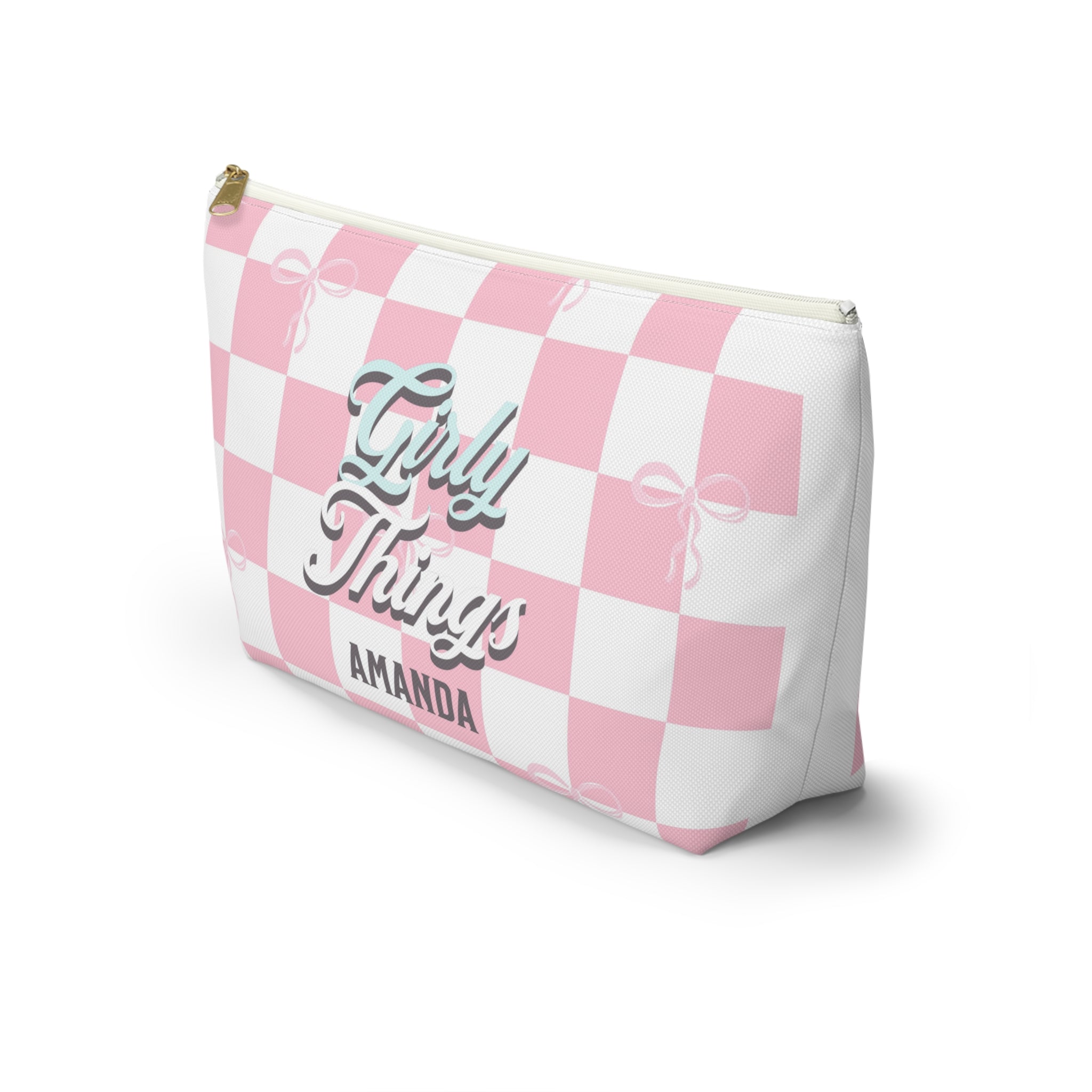 Croquette Pink Bow Accessory Pouch