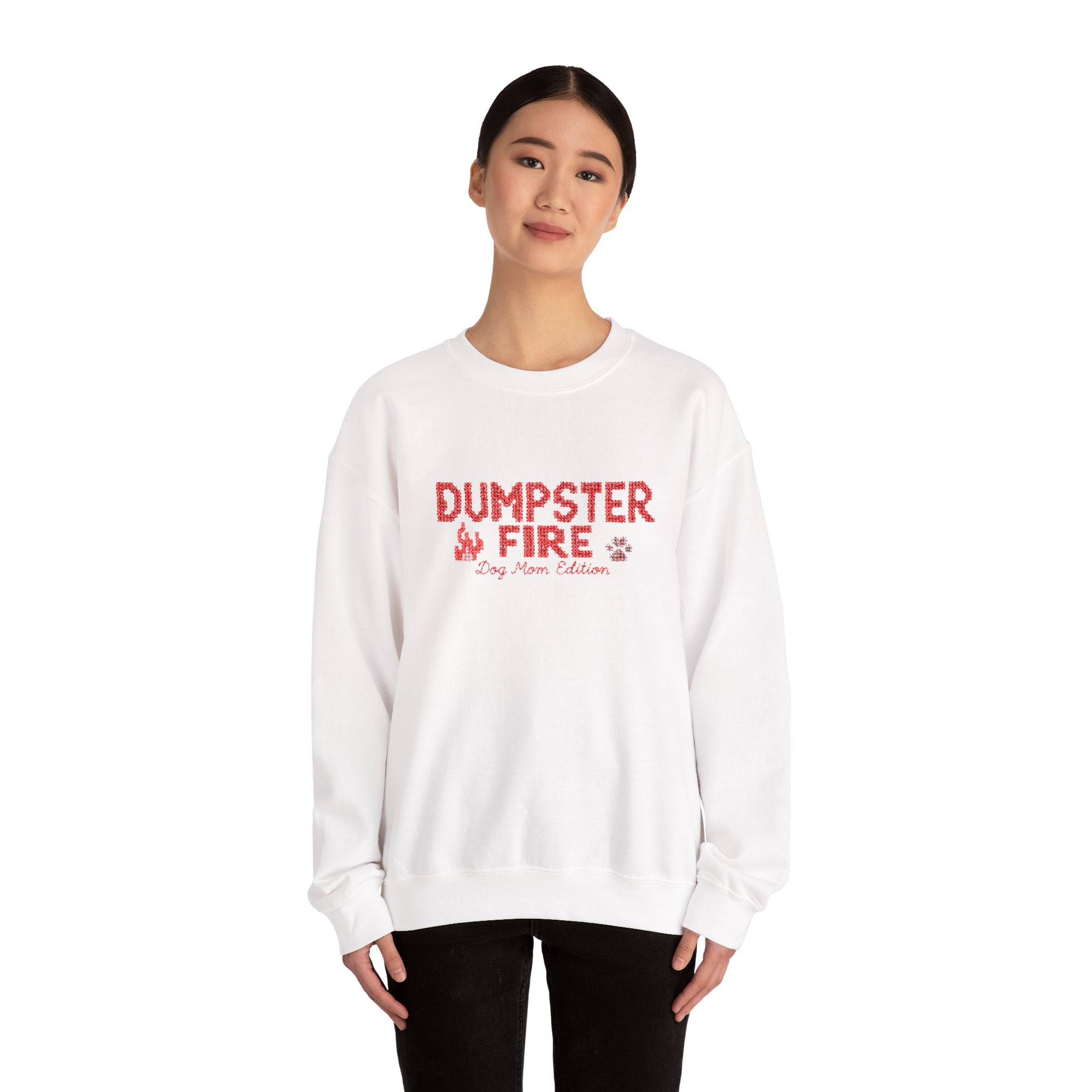 Dumpster Fire Dog Mom Crewneck
